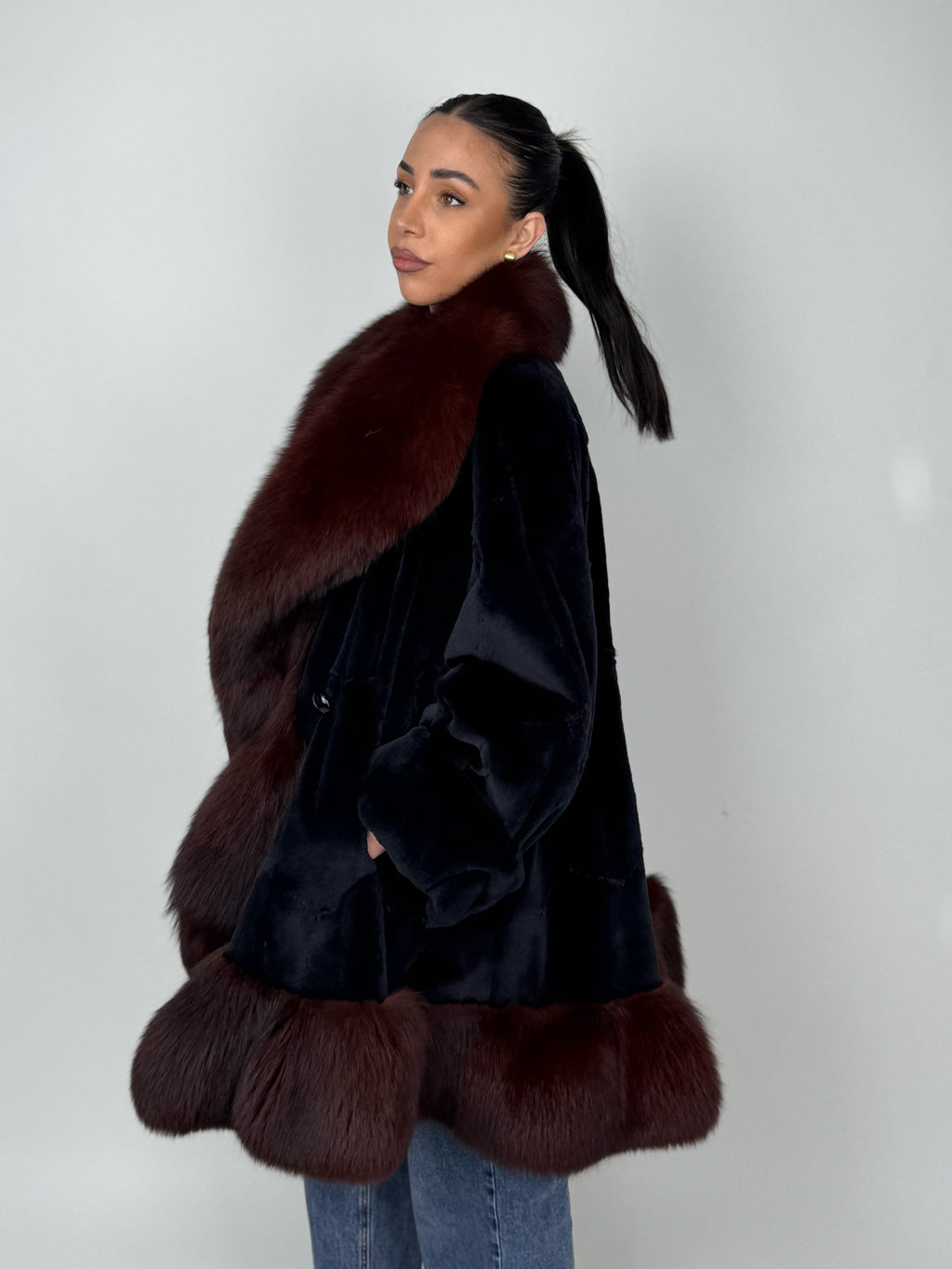 Cappotto in visone rasato N605