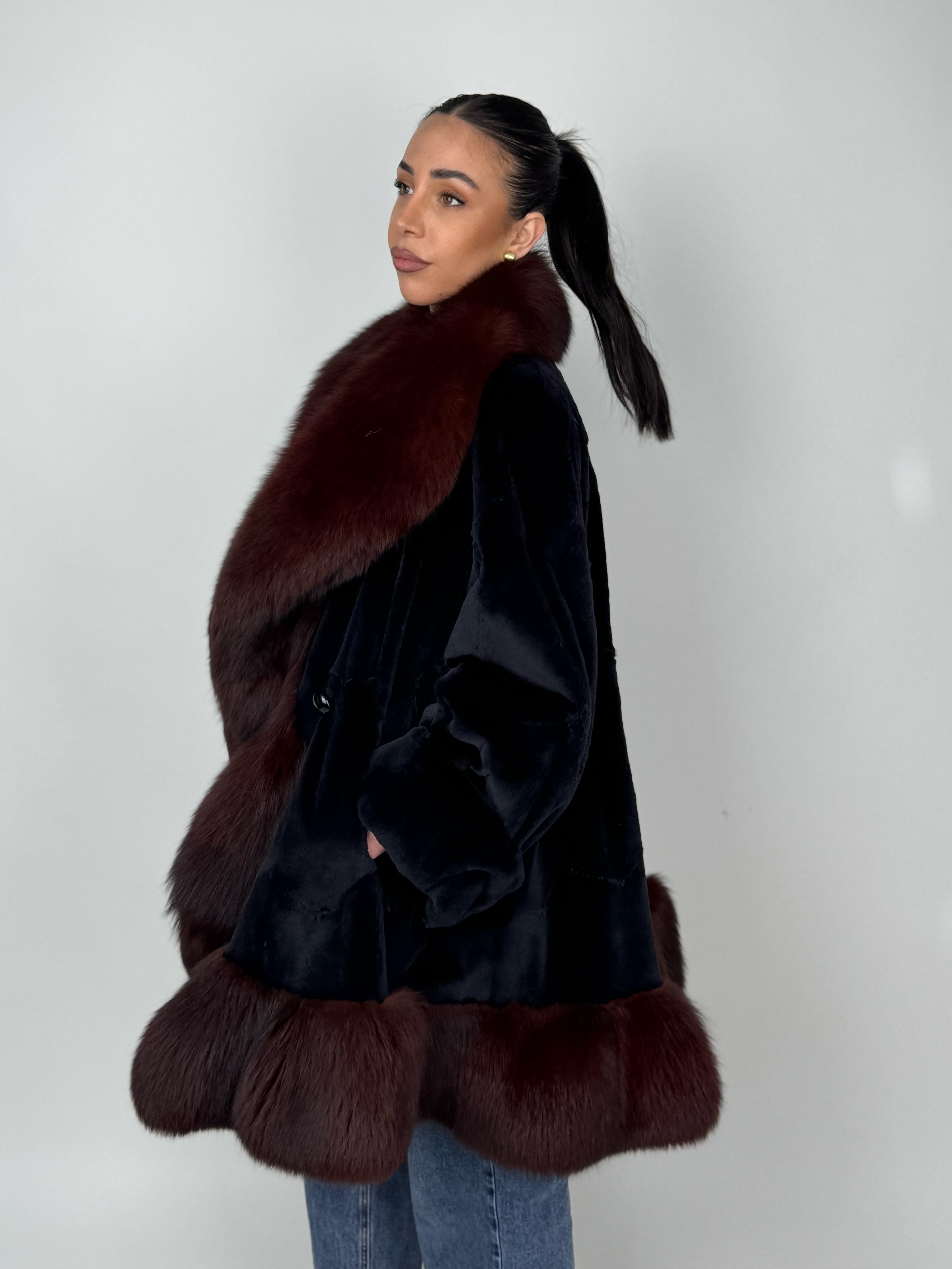 Cappotto in visone rasato N605