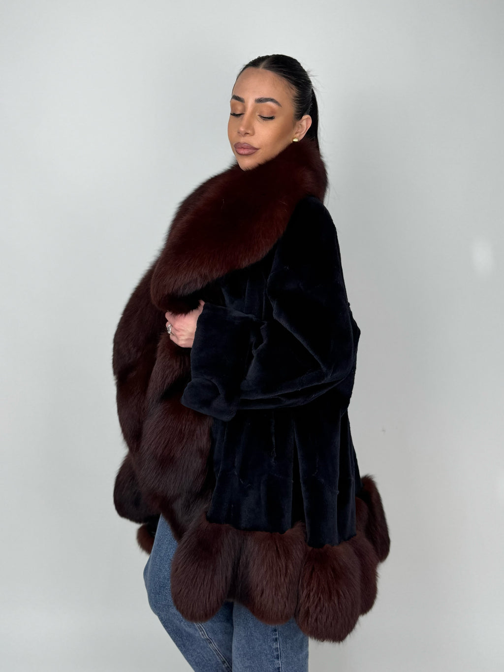 Cappotto in visone rasato N605