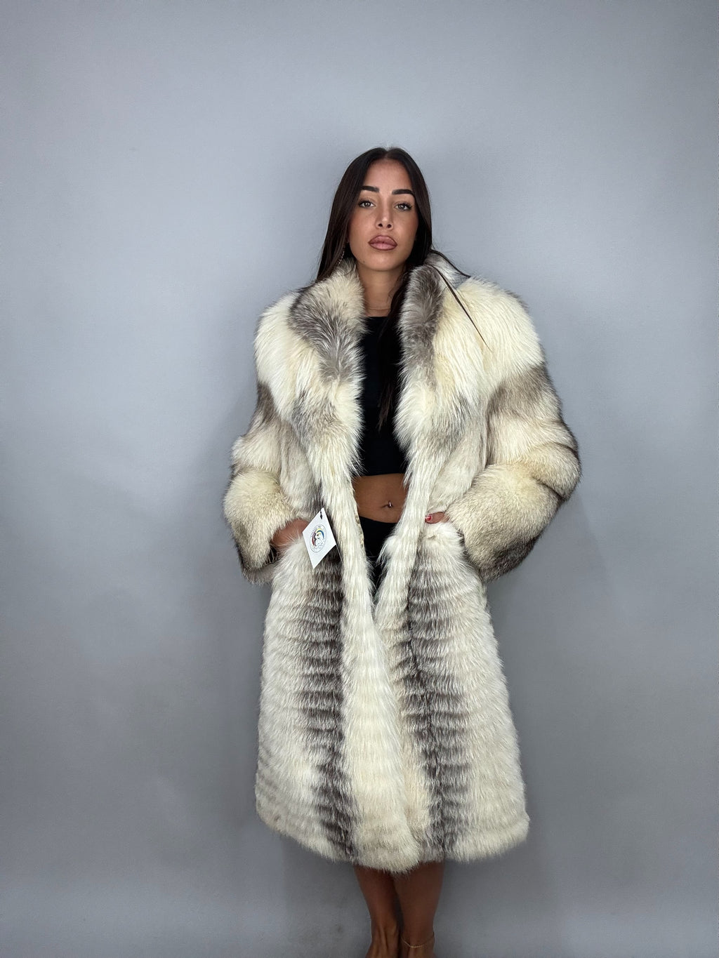 Cappotto in volpe artic frost