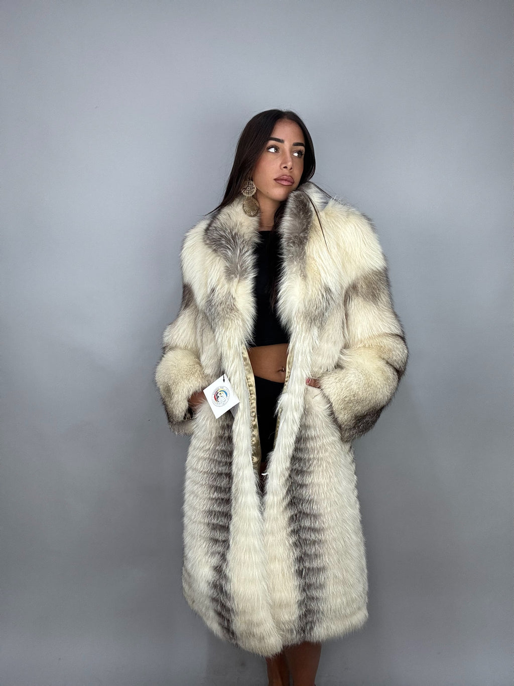 Cappotto in volpe artic frost