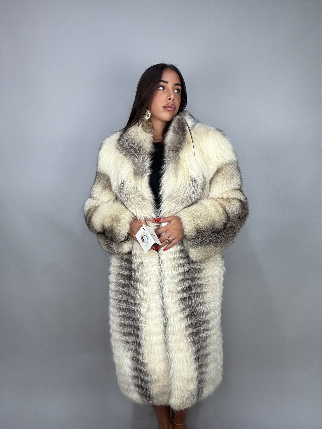 Cappotto in volpe artic frost