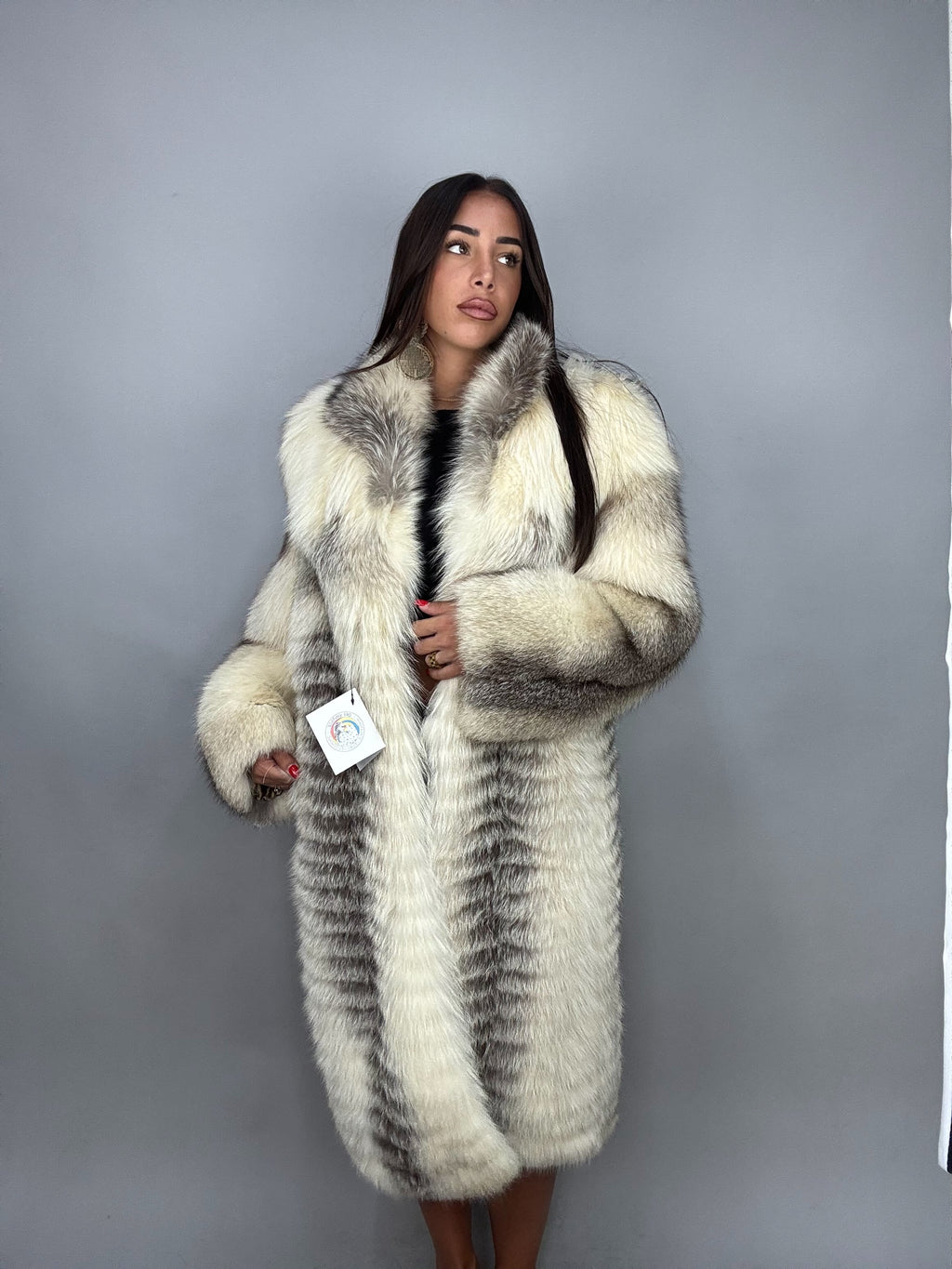 Cappotto in volpe artic frost