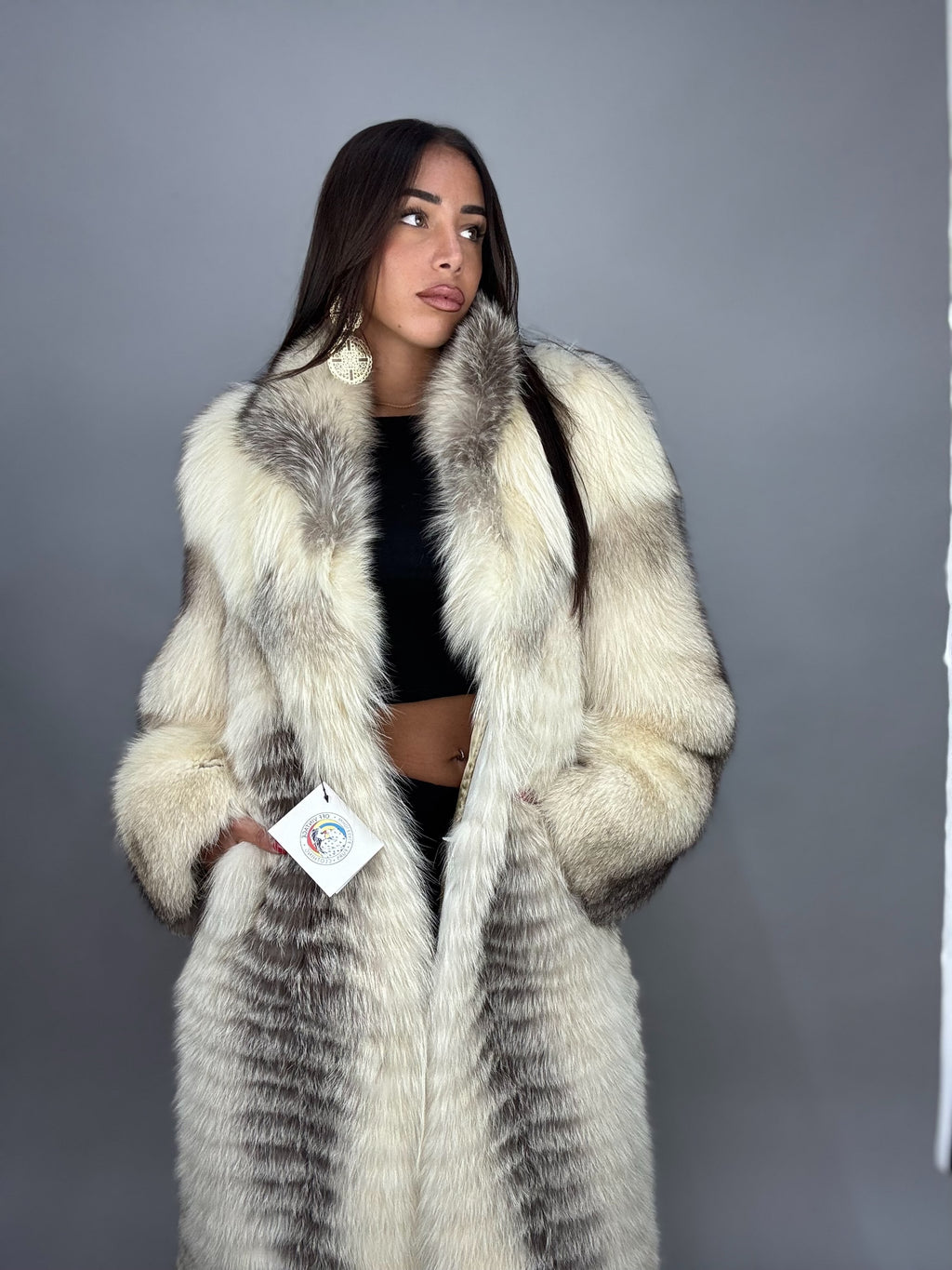 Cappotto in volpe artic frost