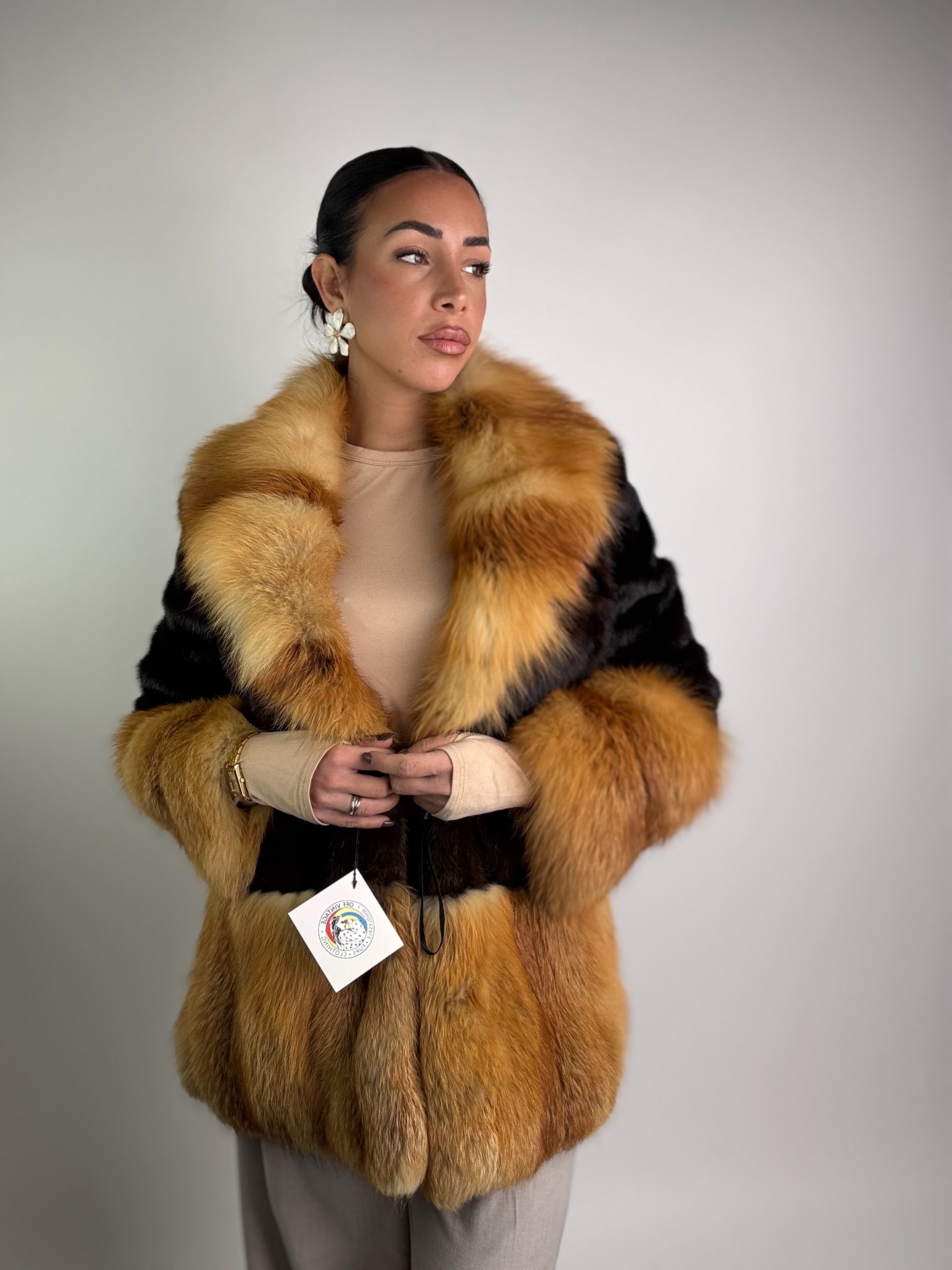 Giacca in visone e volpe rossa