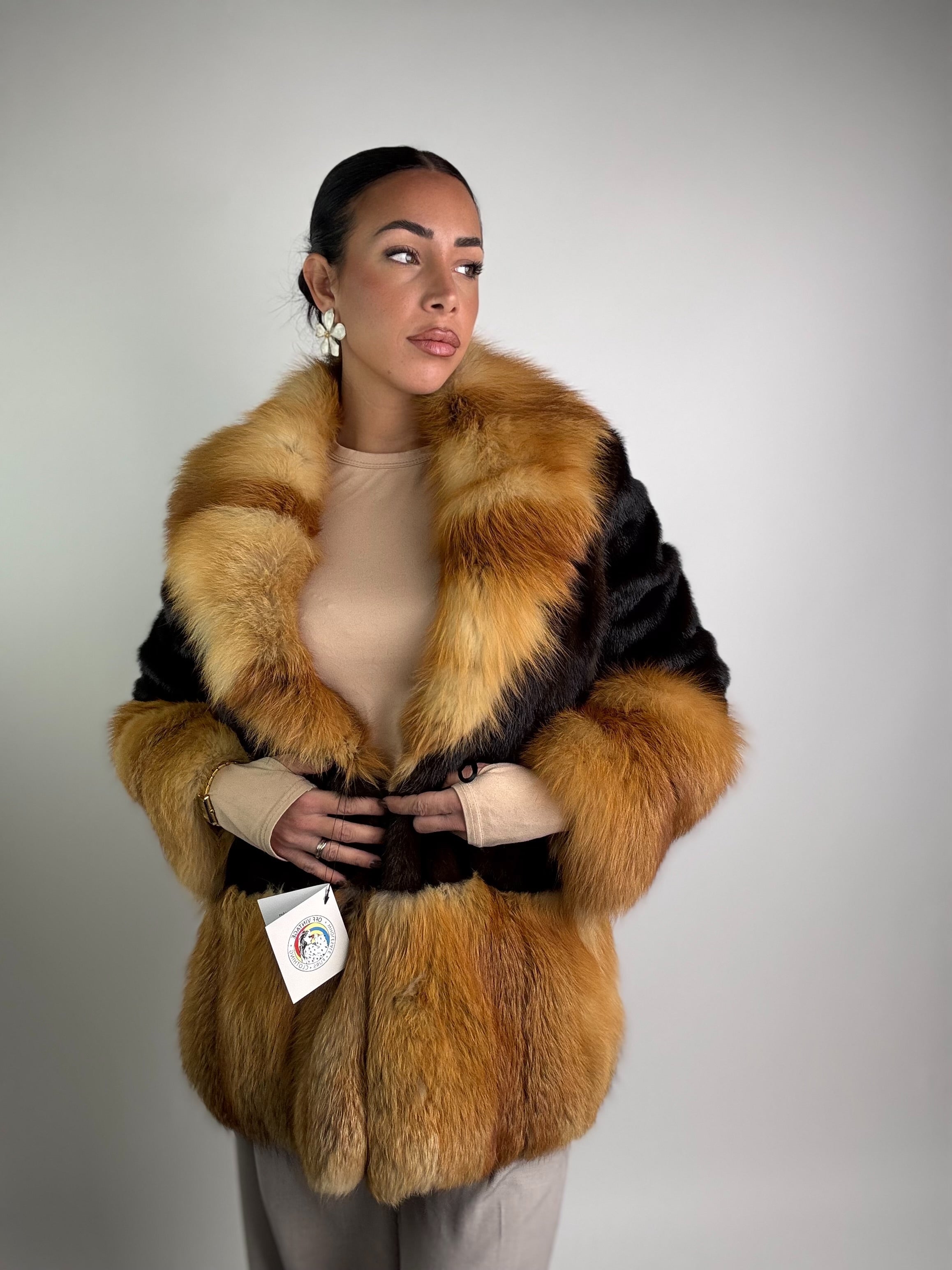 Giacca in visone e volpe rossa