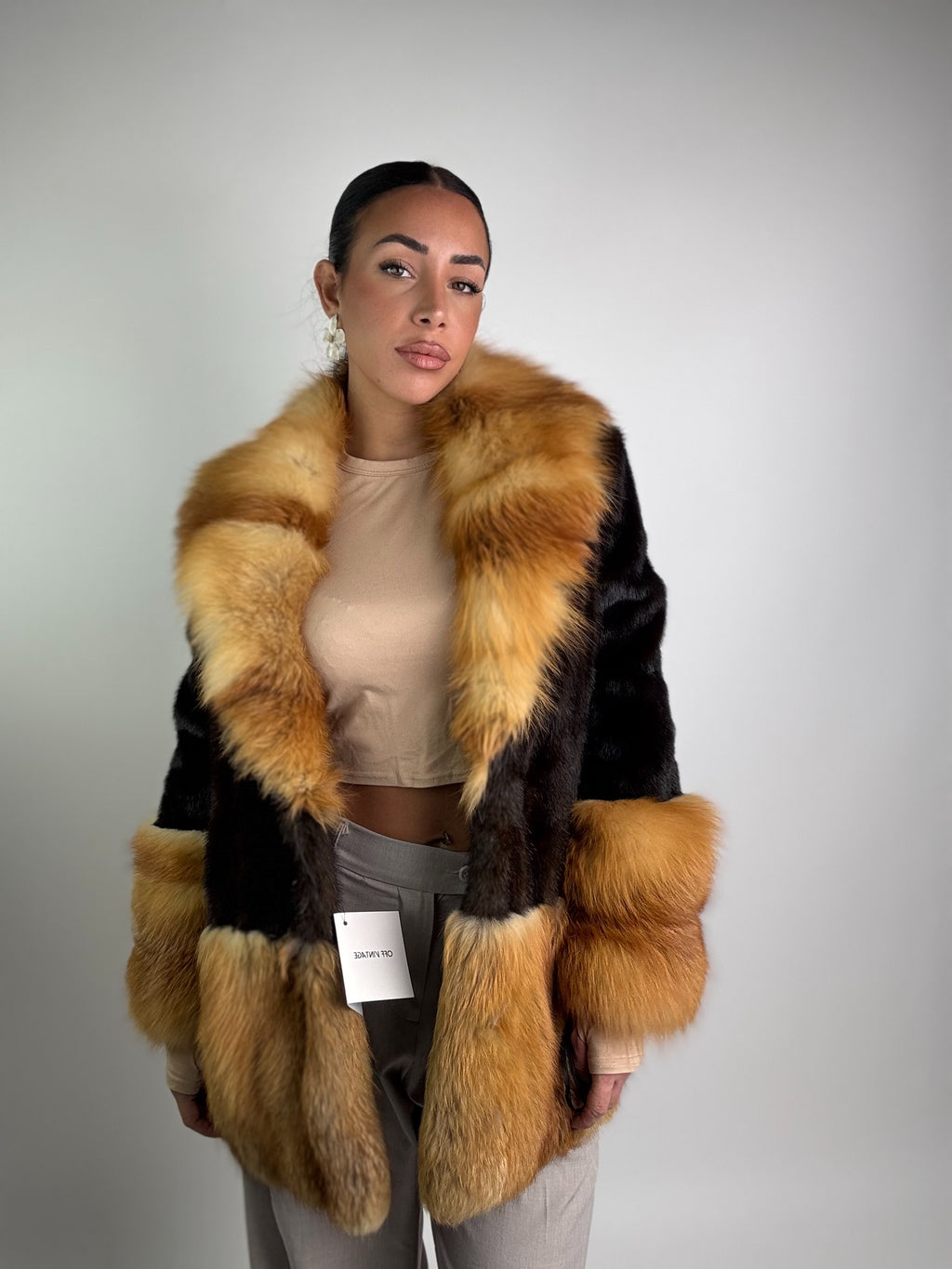 Giacca in visone e volpe rossa