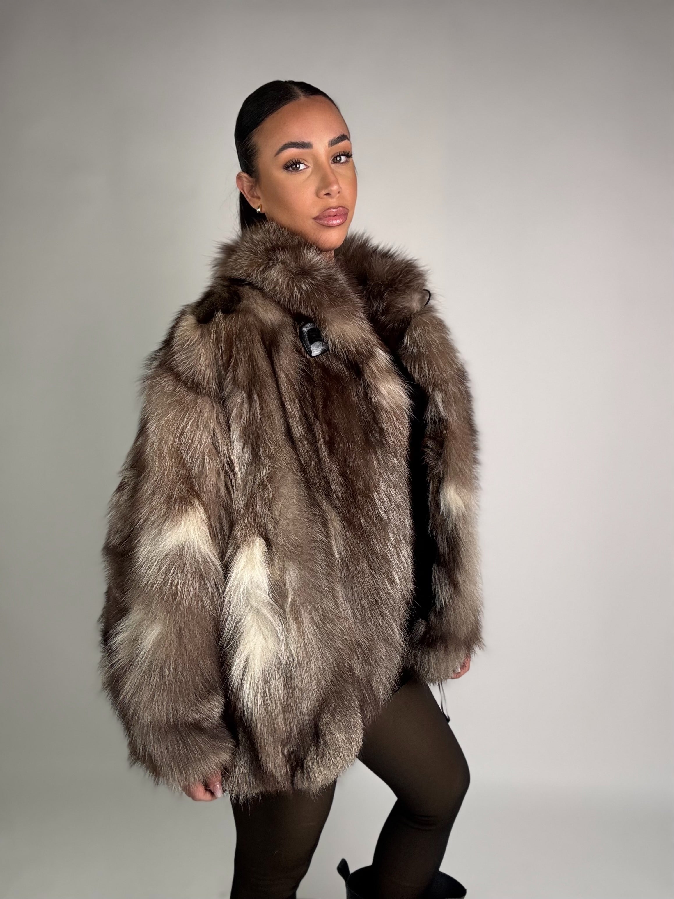 Giacca in volpe argentata N157