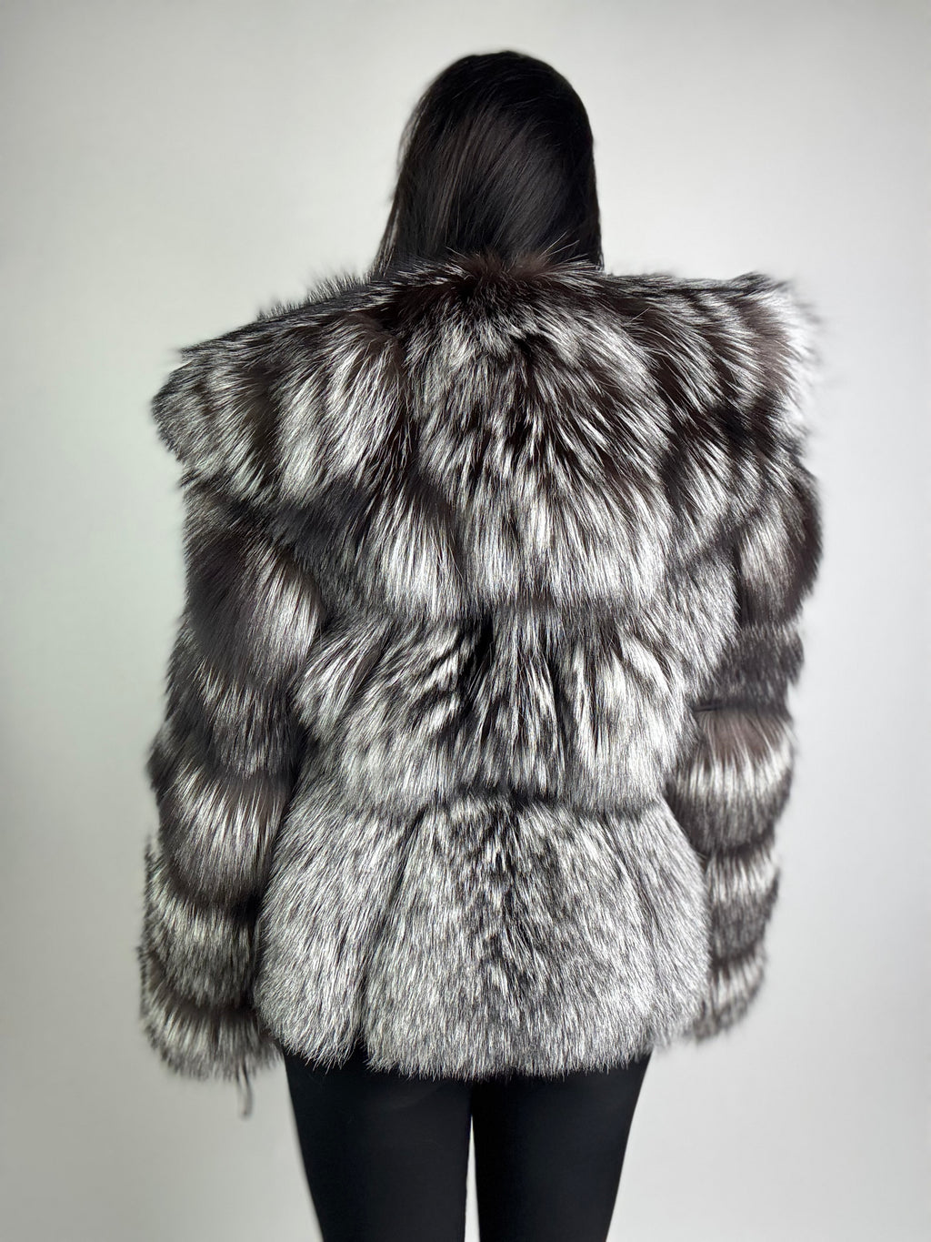 Giacca in volpe argentata