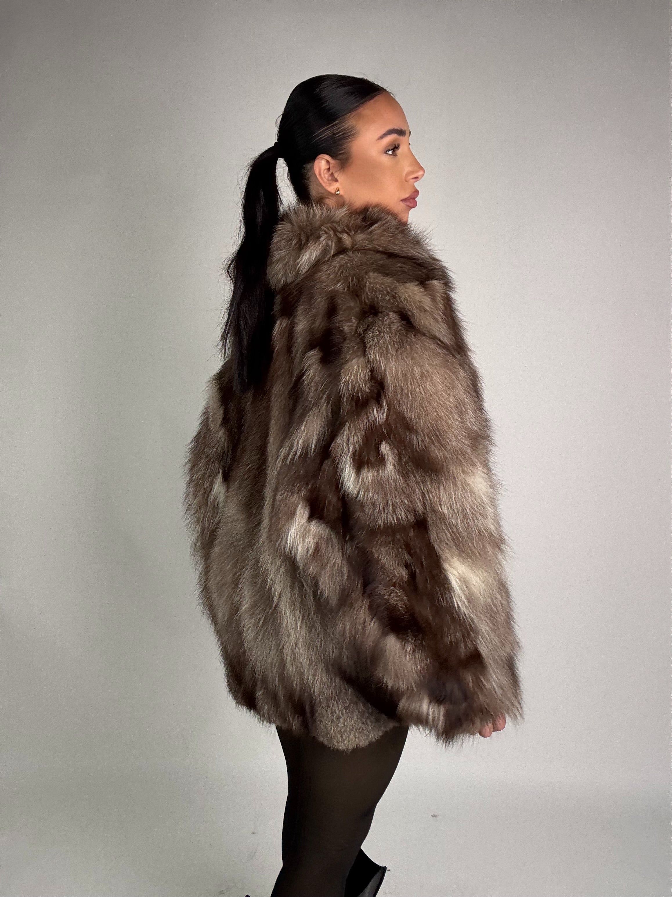 Giacca in volpe argentata N157