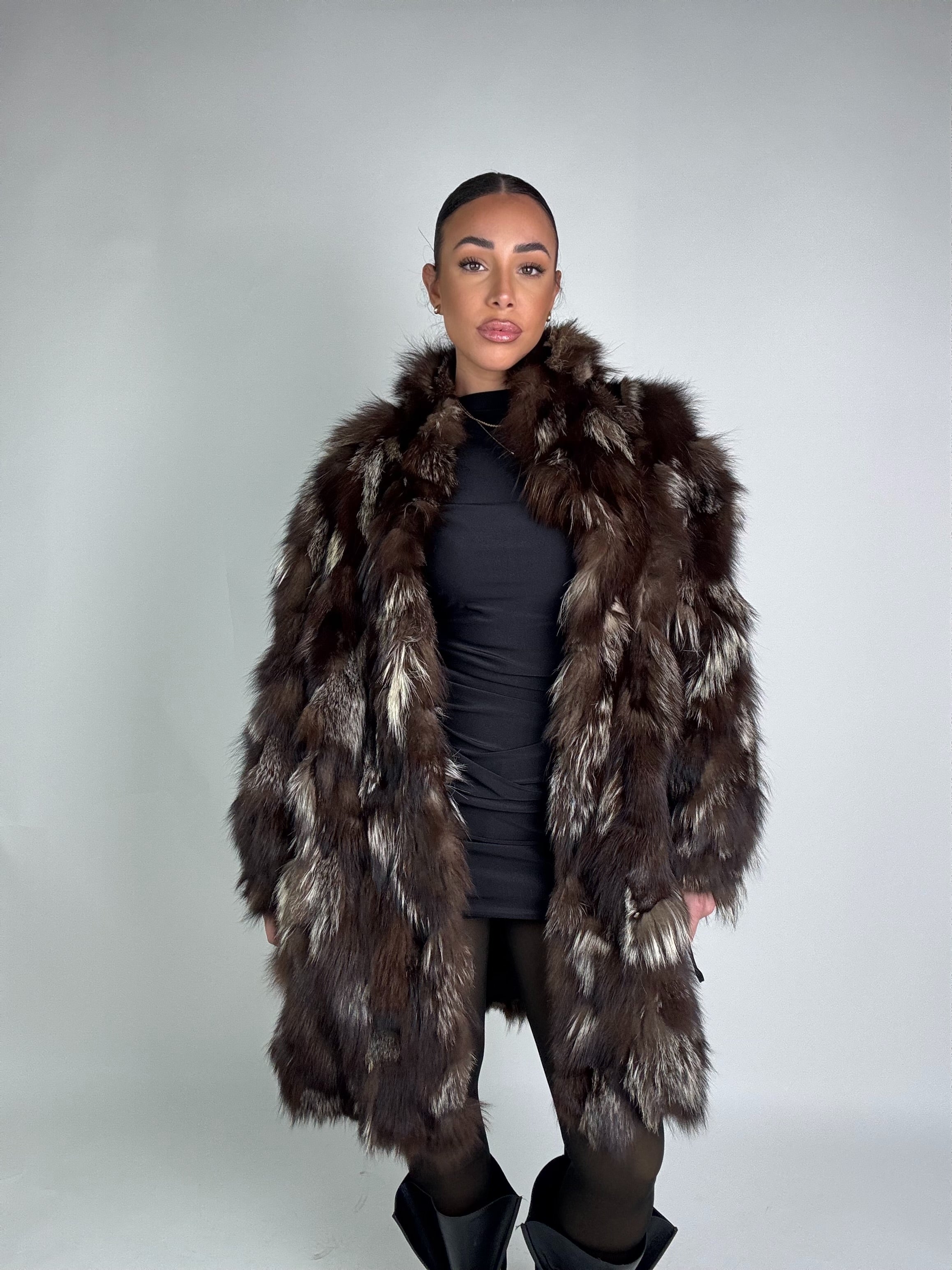 Giacca in volpe argentata N158