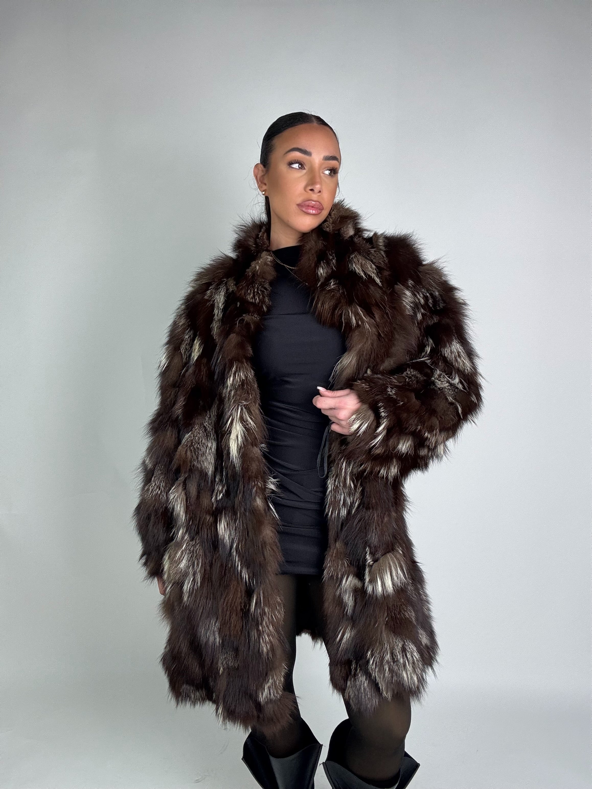 Giacca in volpe argentata N158