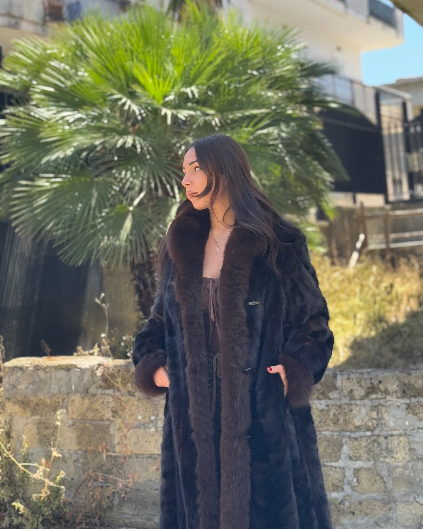 Cappotto in visone e volpe