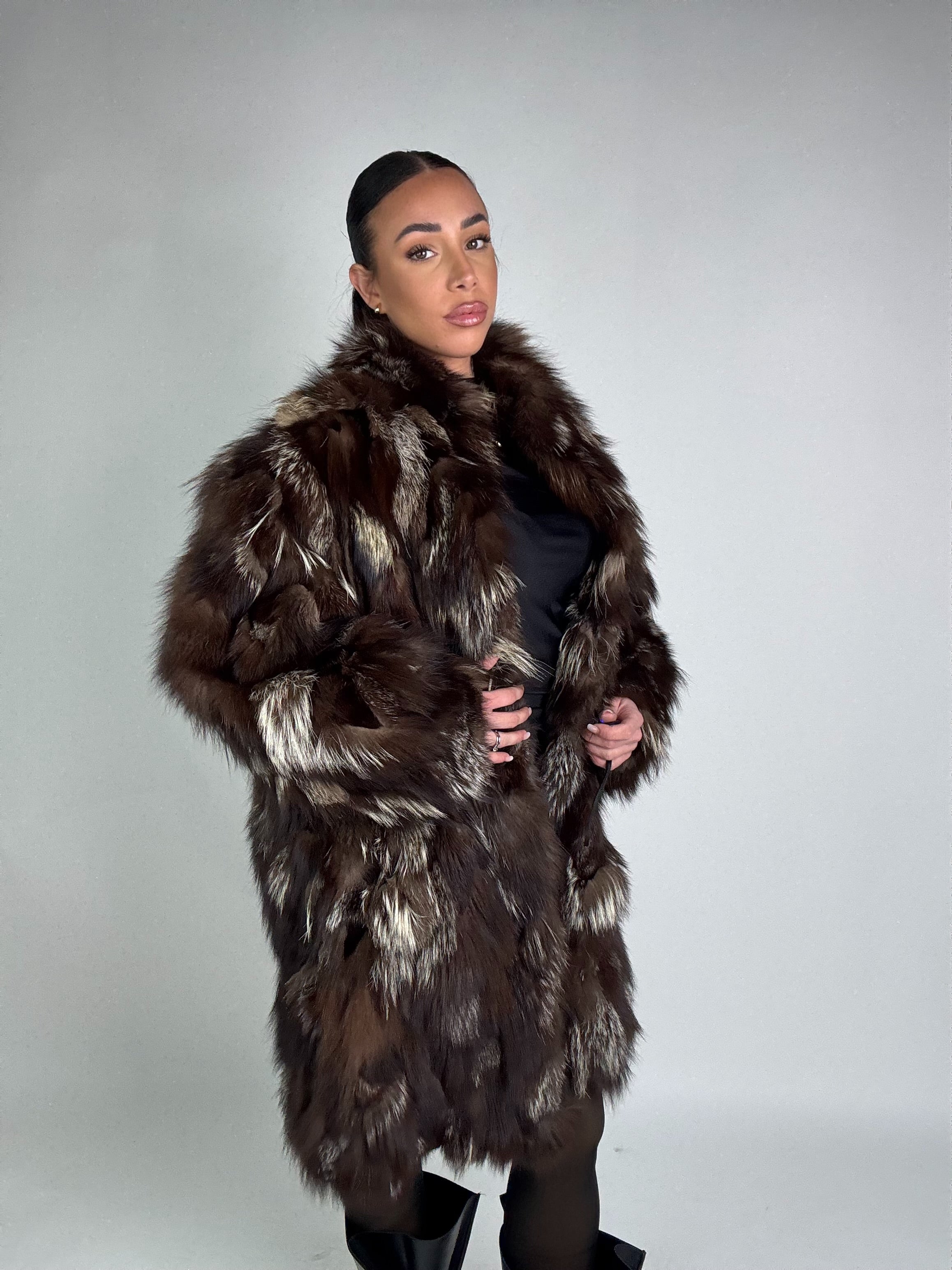 Giacca in volpe argentata N158