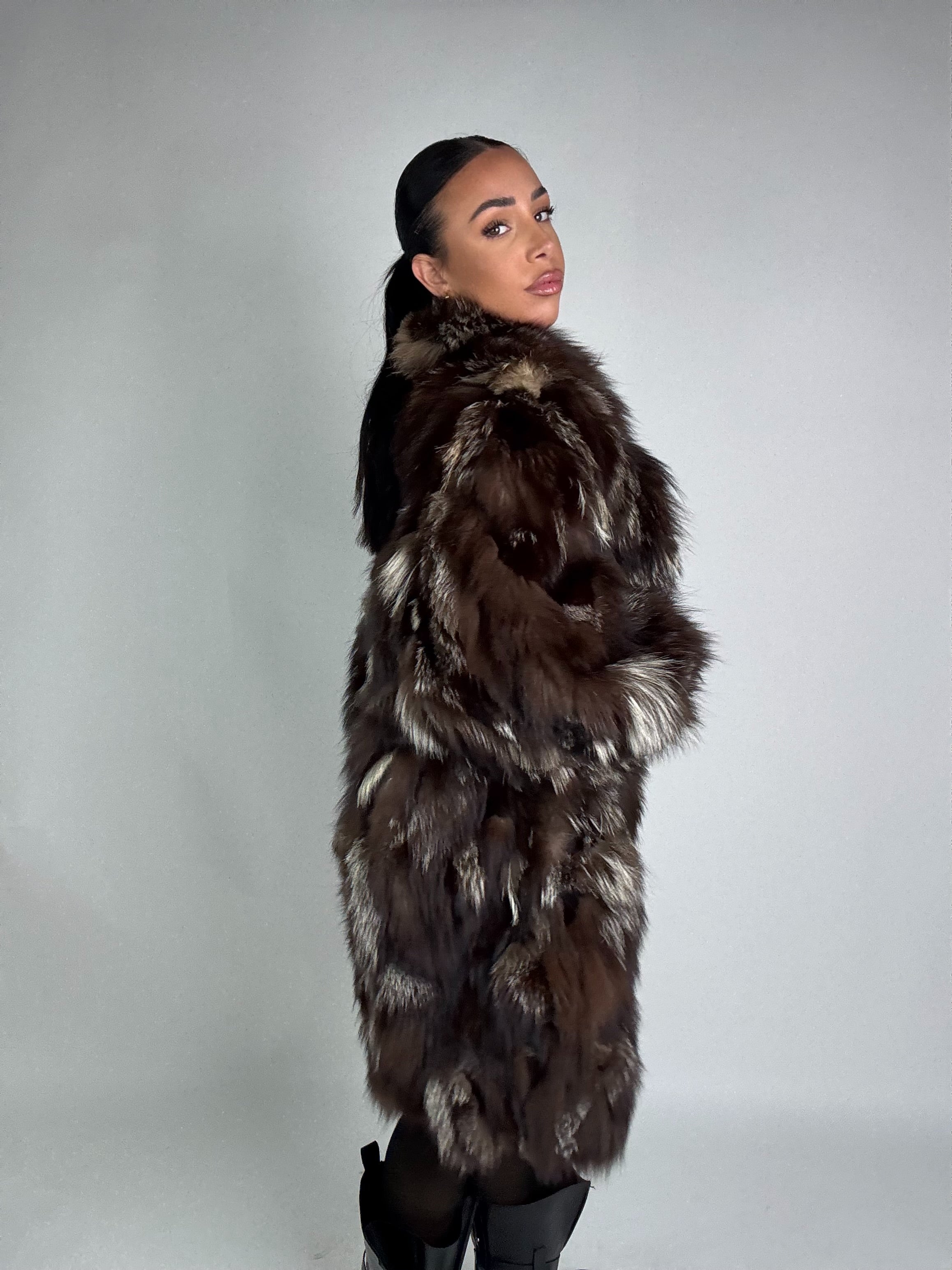 Giacca in volpe argentata N158