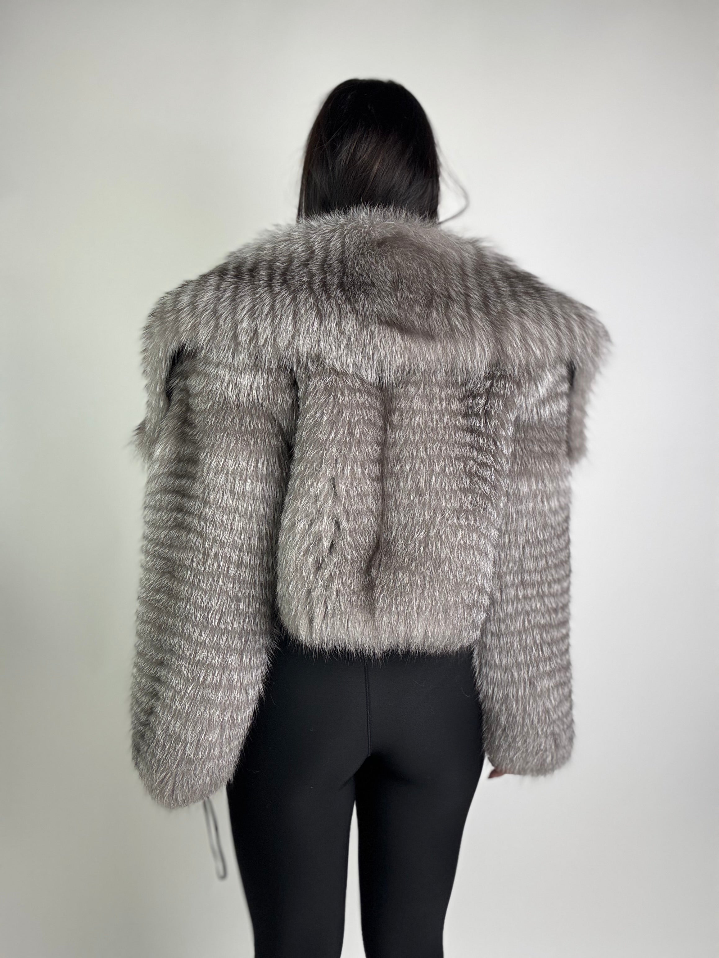 Bomber in volpe argentata