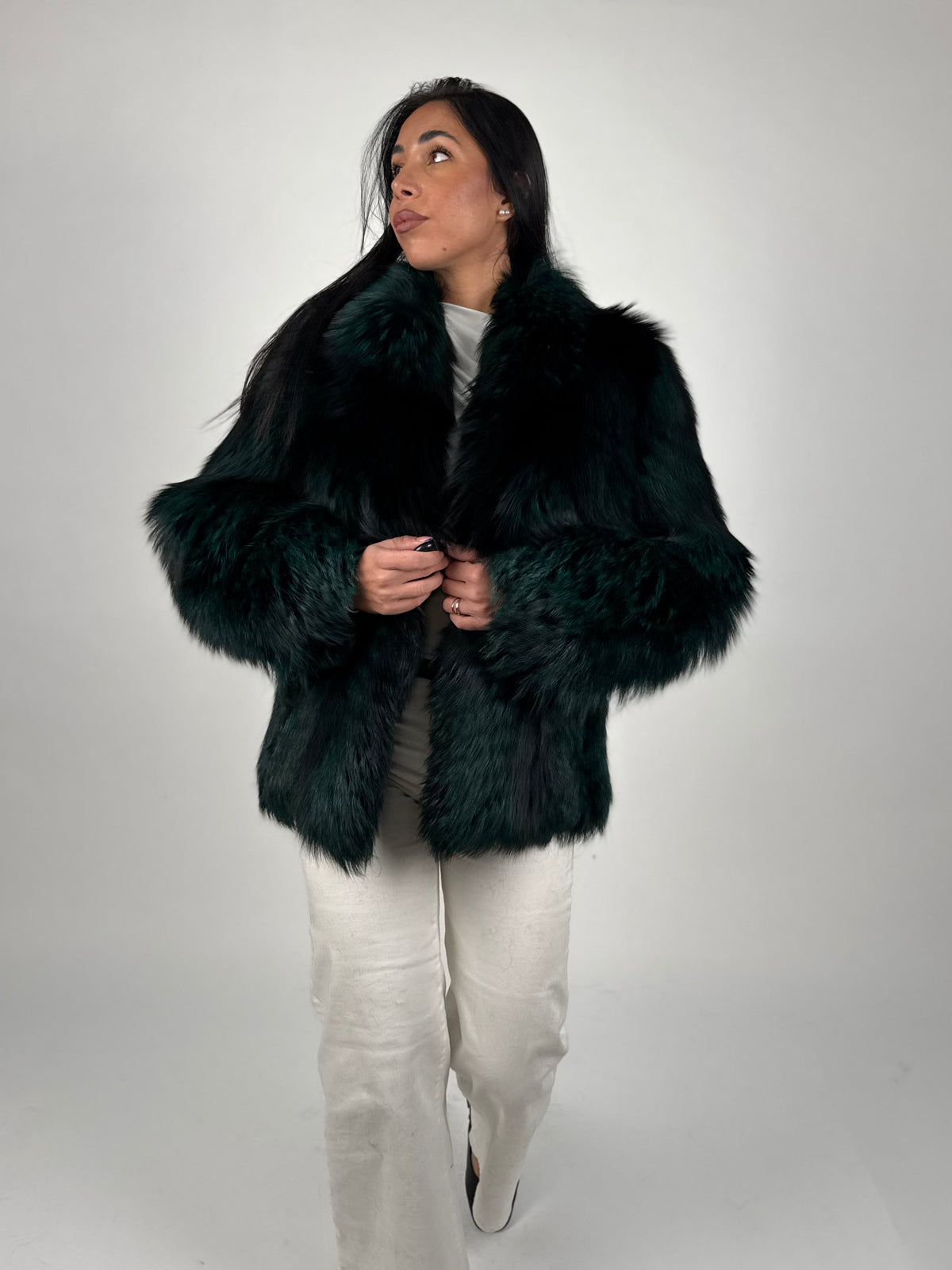 Giacca in volpe green N796