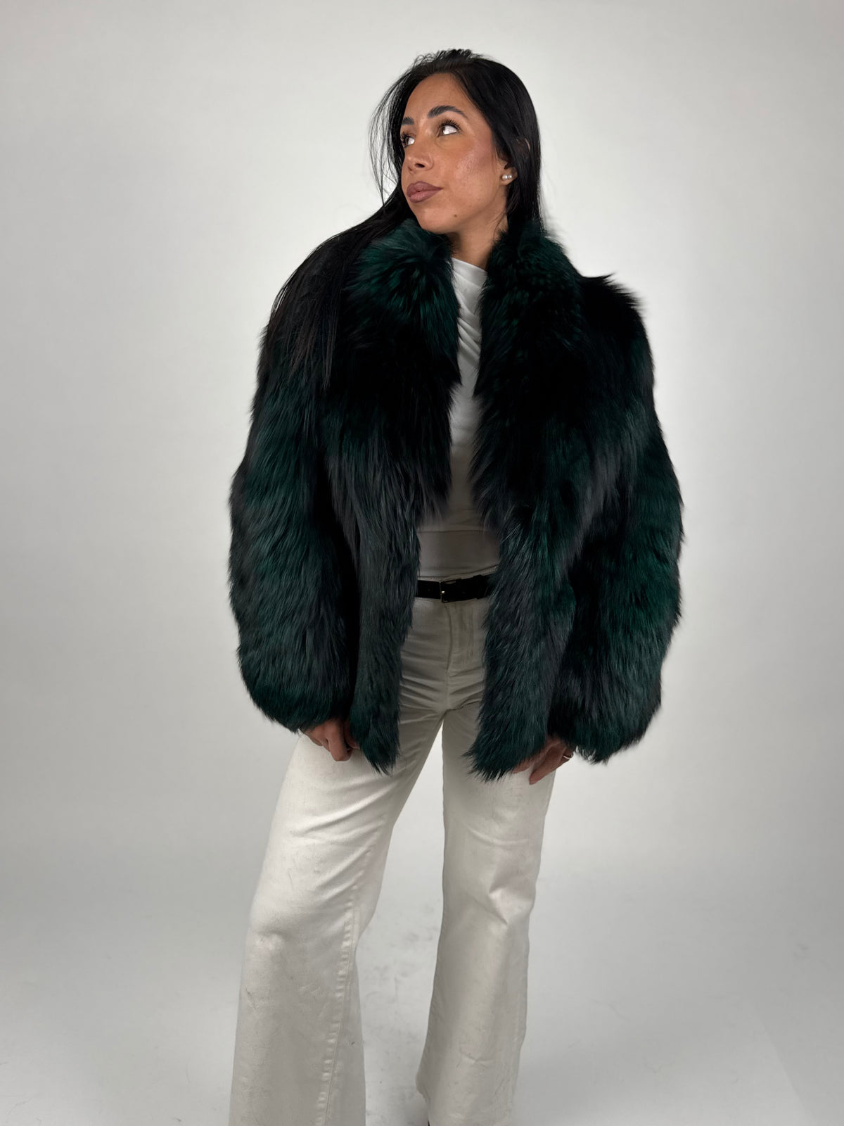 Giacca in volpe green N796