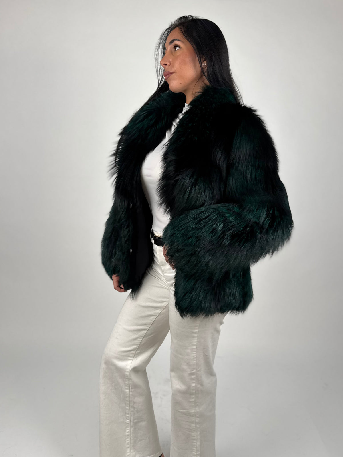 Giacca in volpe green N796