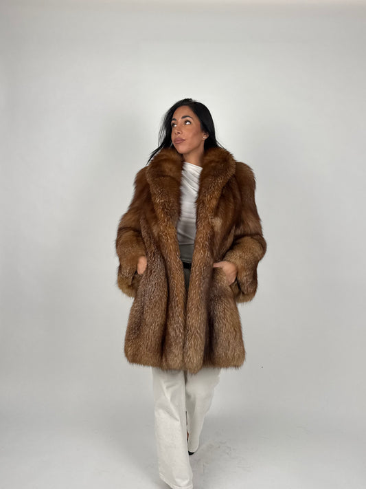 Giacca in volpe caramel N800