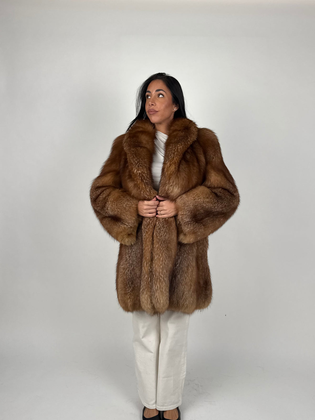 Giacca in volpe caramel N800