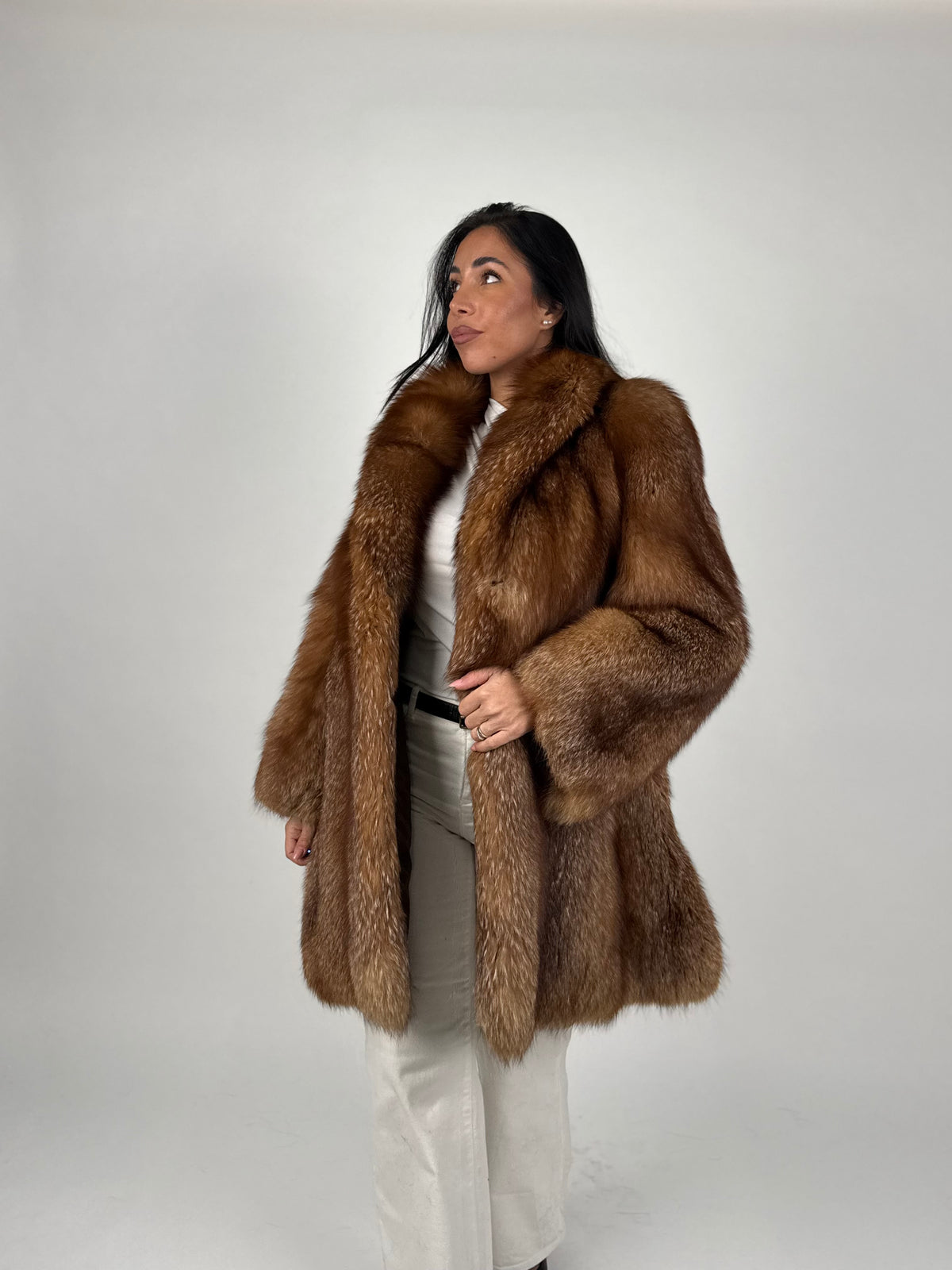 Giacca in volpe caramel N800