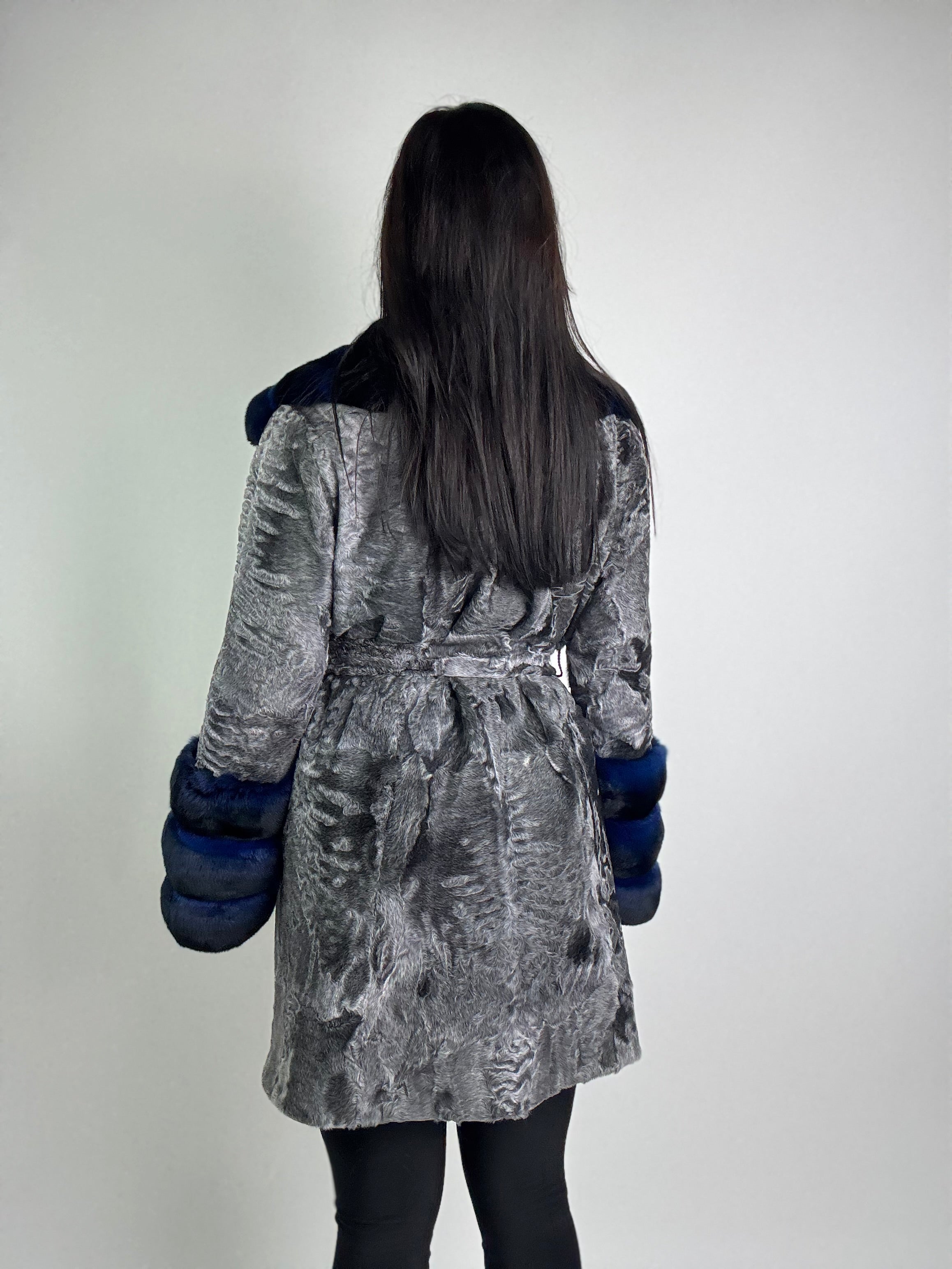 Cappotto in astrakan e cincillà