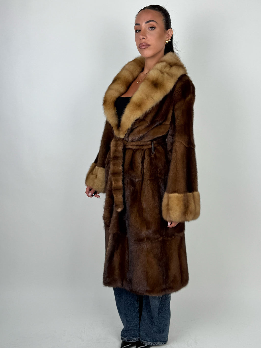 Cappotto in visone e zibellino N662
