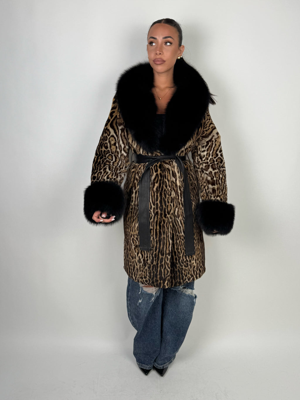 Giacca in leopardo e volpe N81