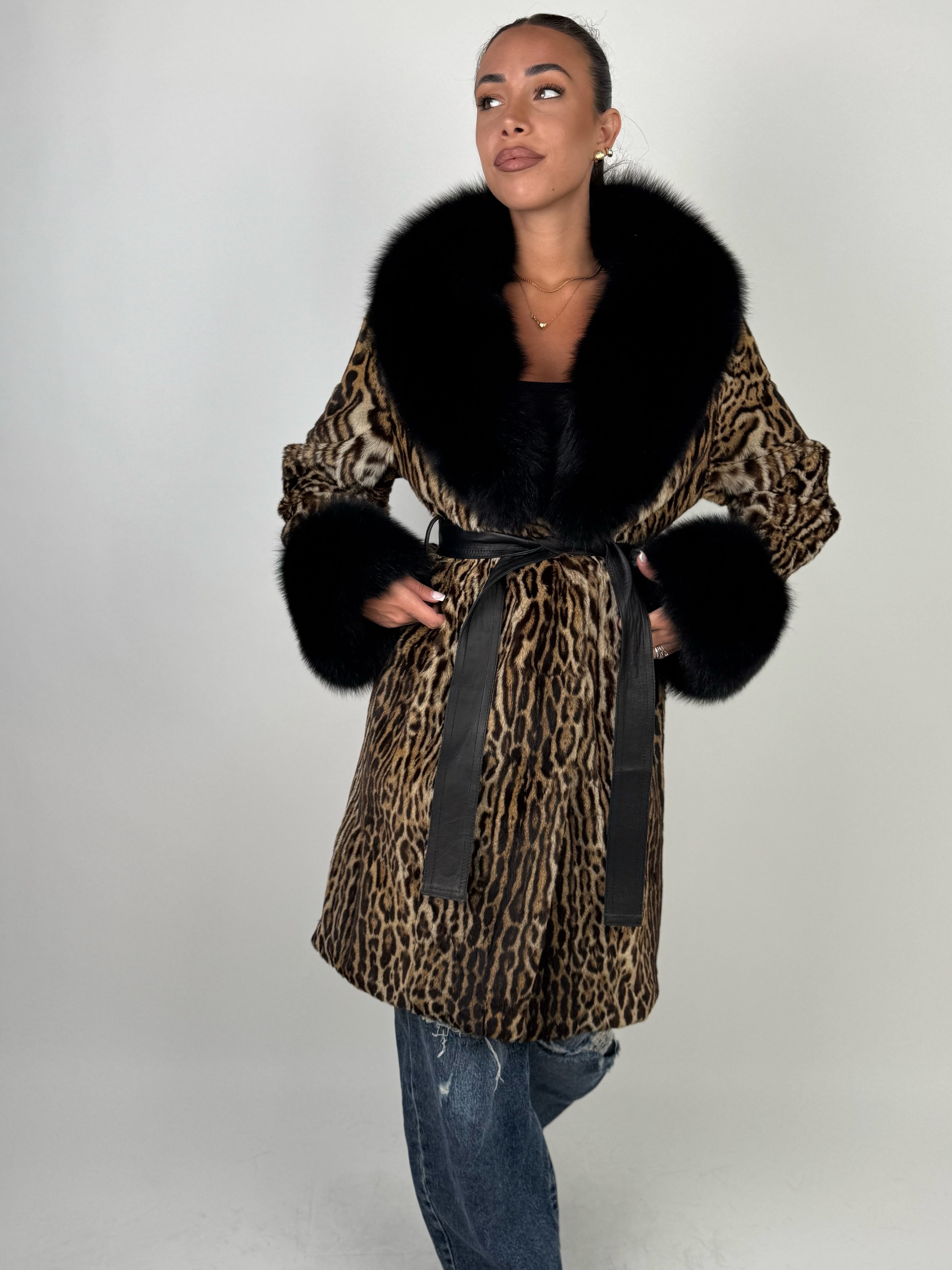 Giacca in leopardo e volpe N81