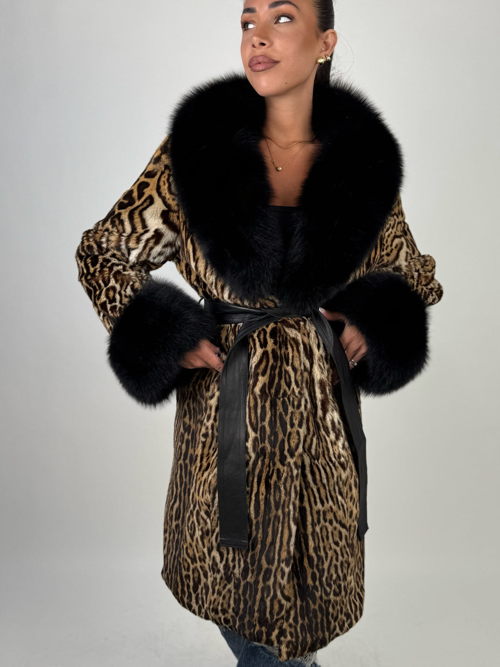 Giacca in leopardo e volpe N81