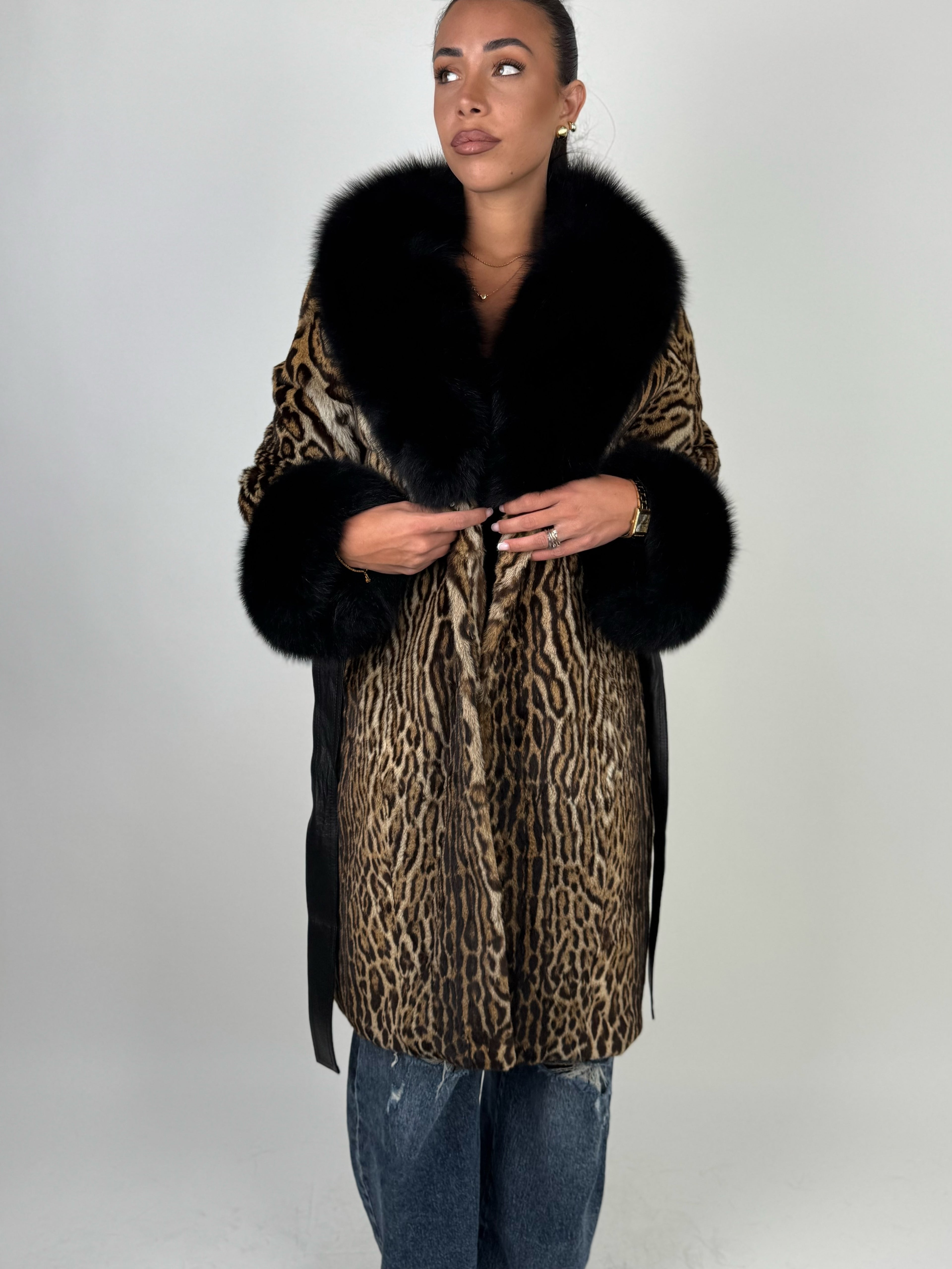 Giacca in leopardo e volpe N81