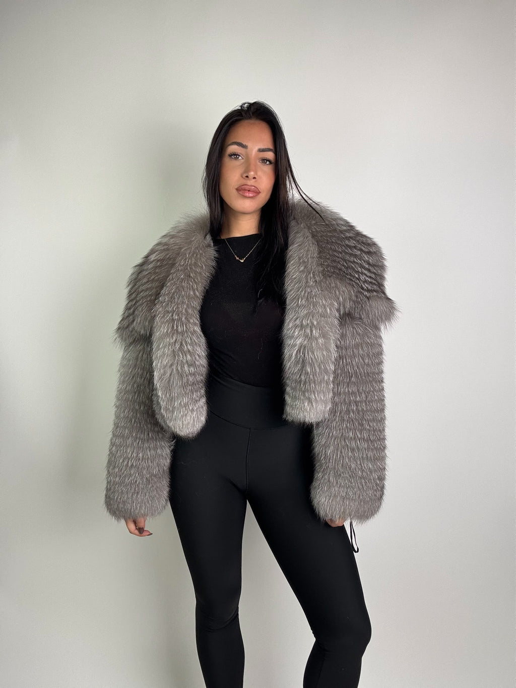 Bomber in volpe argentata