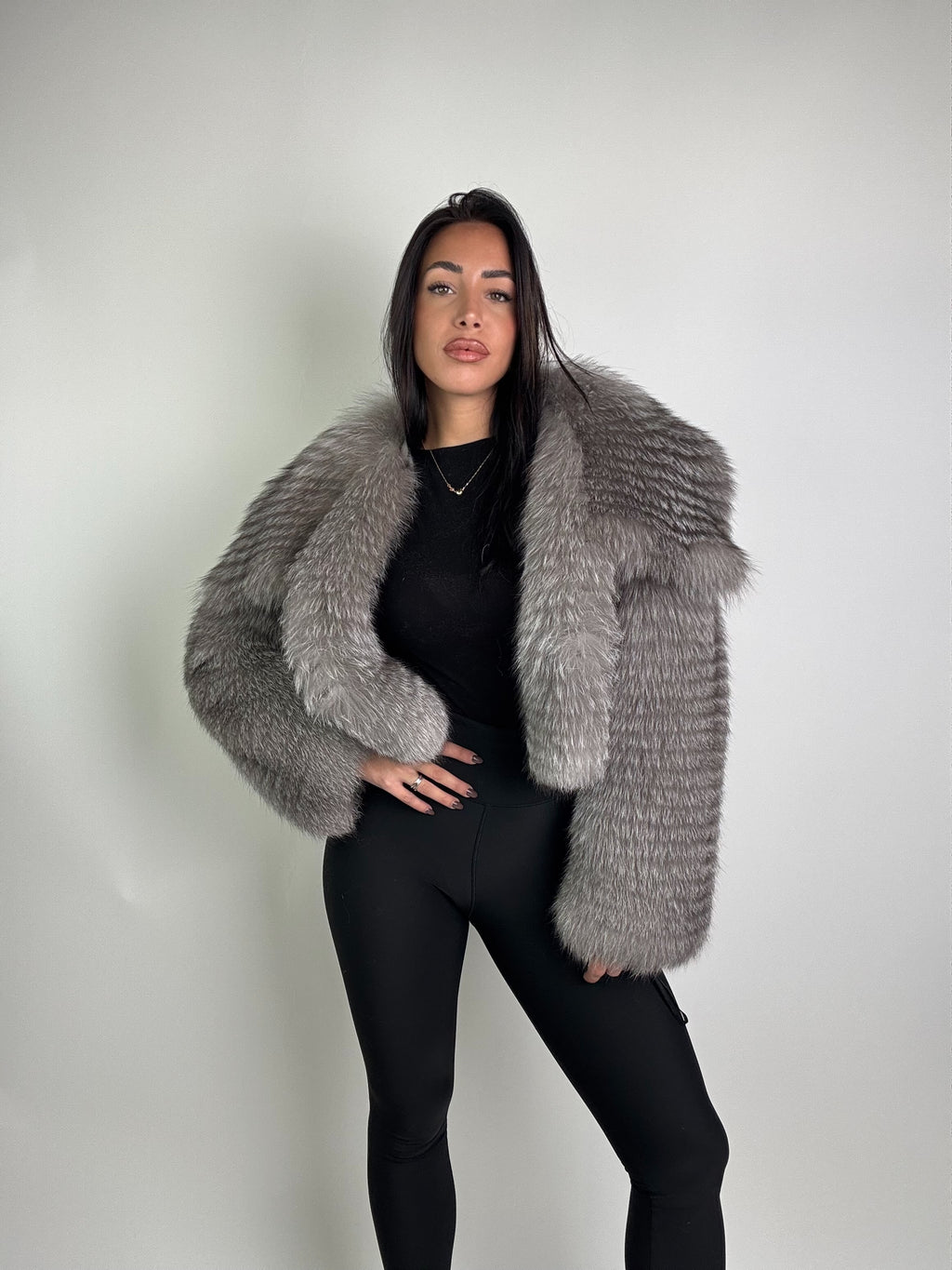 Bomber in volpe argentata