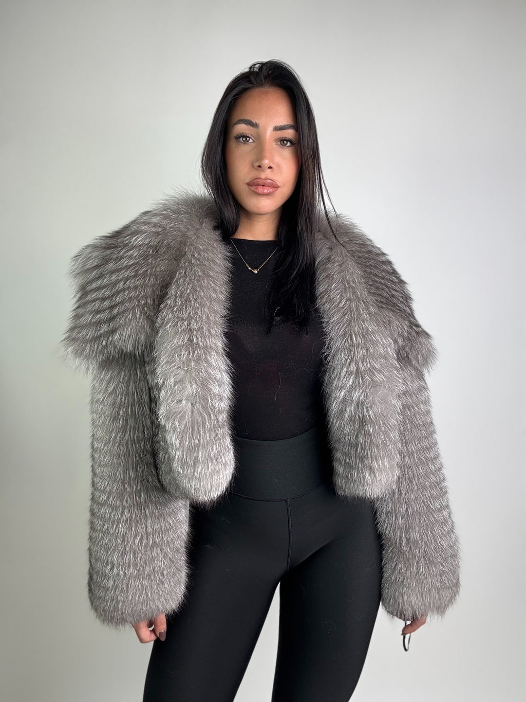 Bomber in volpe argentata