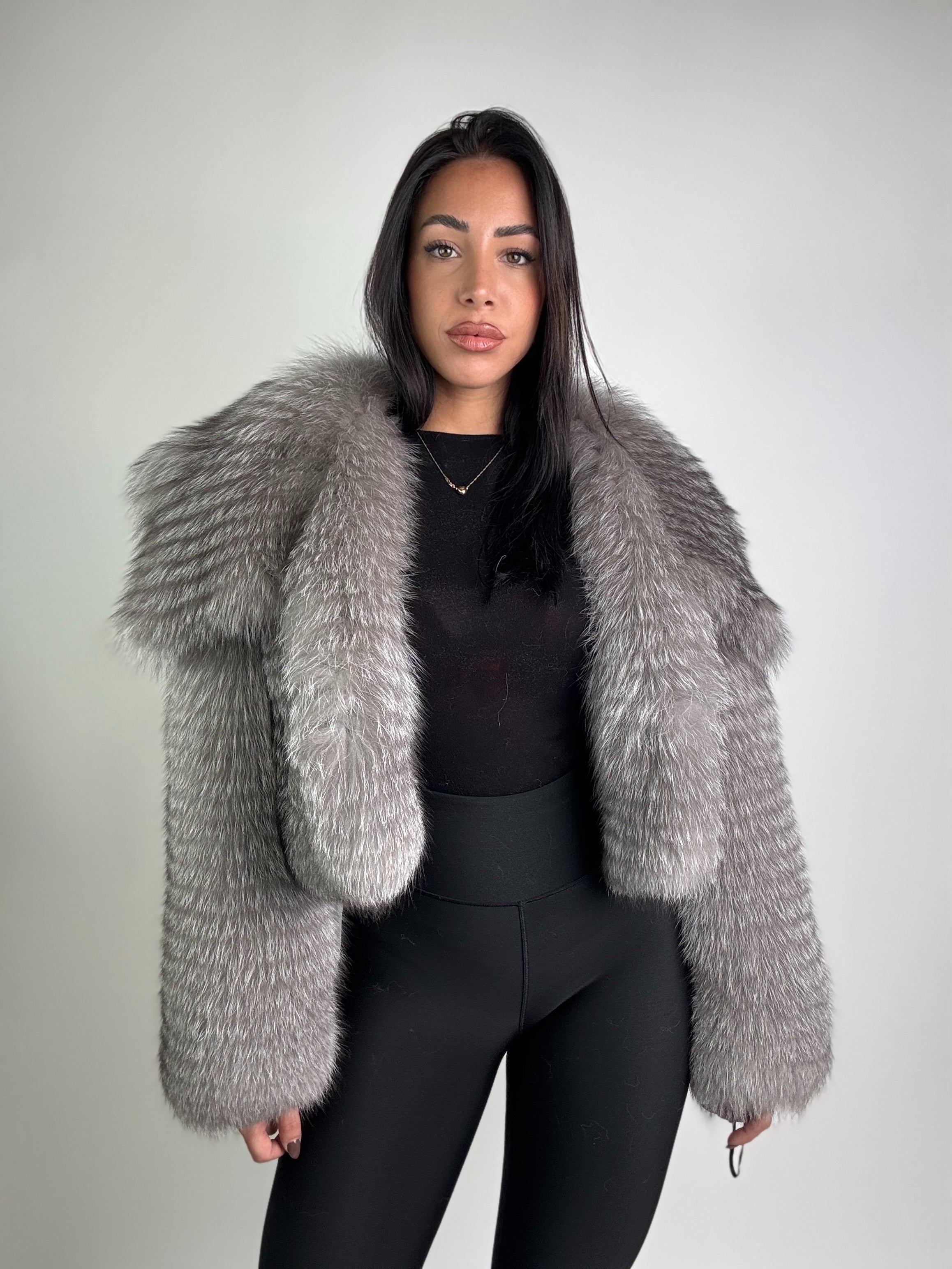 Bomber in volpe argentata