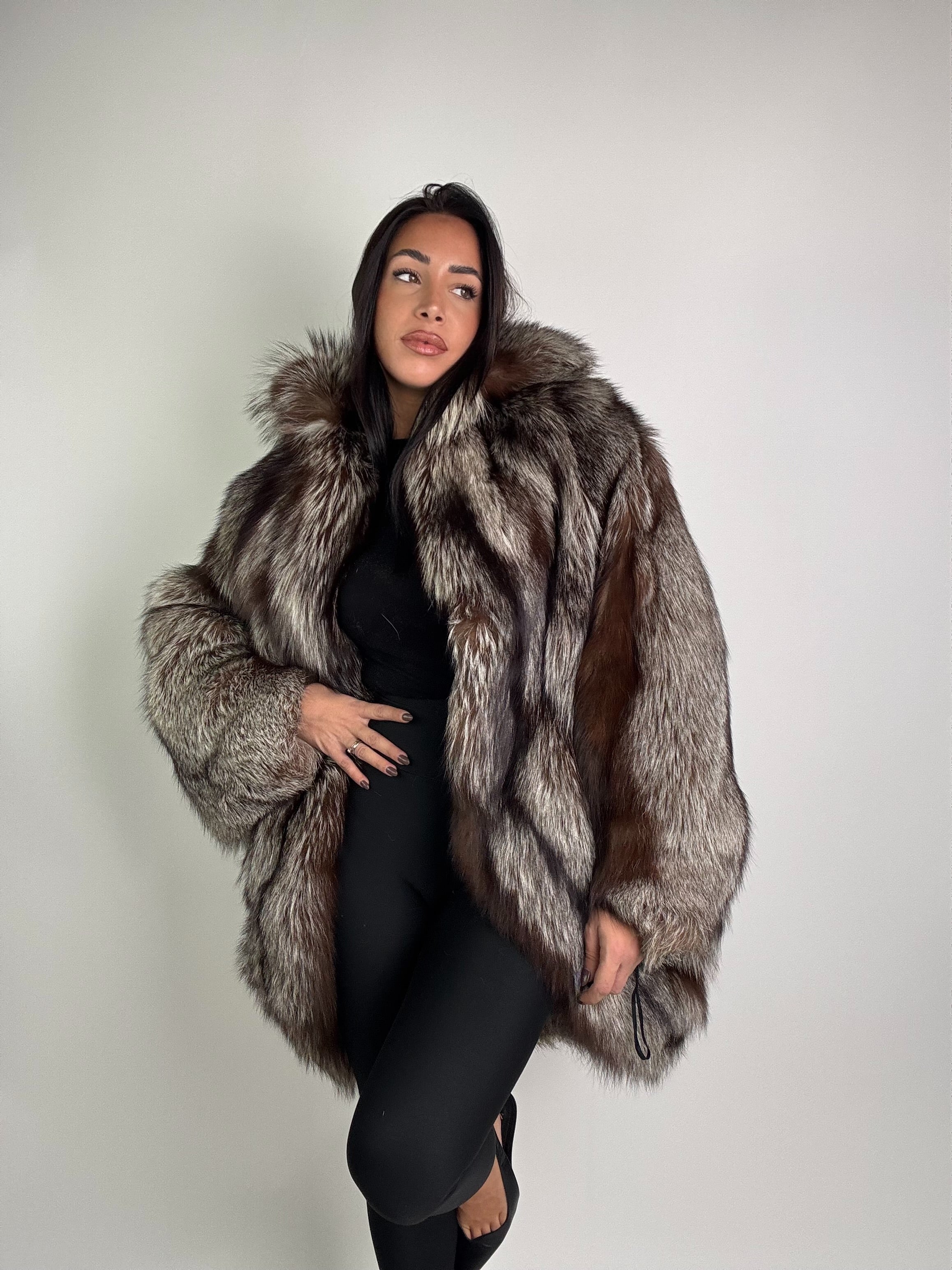 Giacca in volpe argentata N971