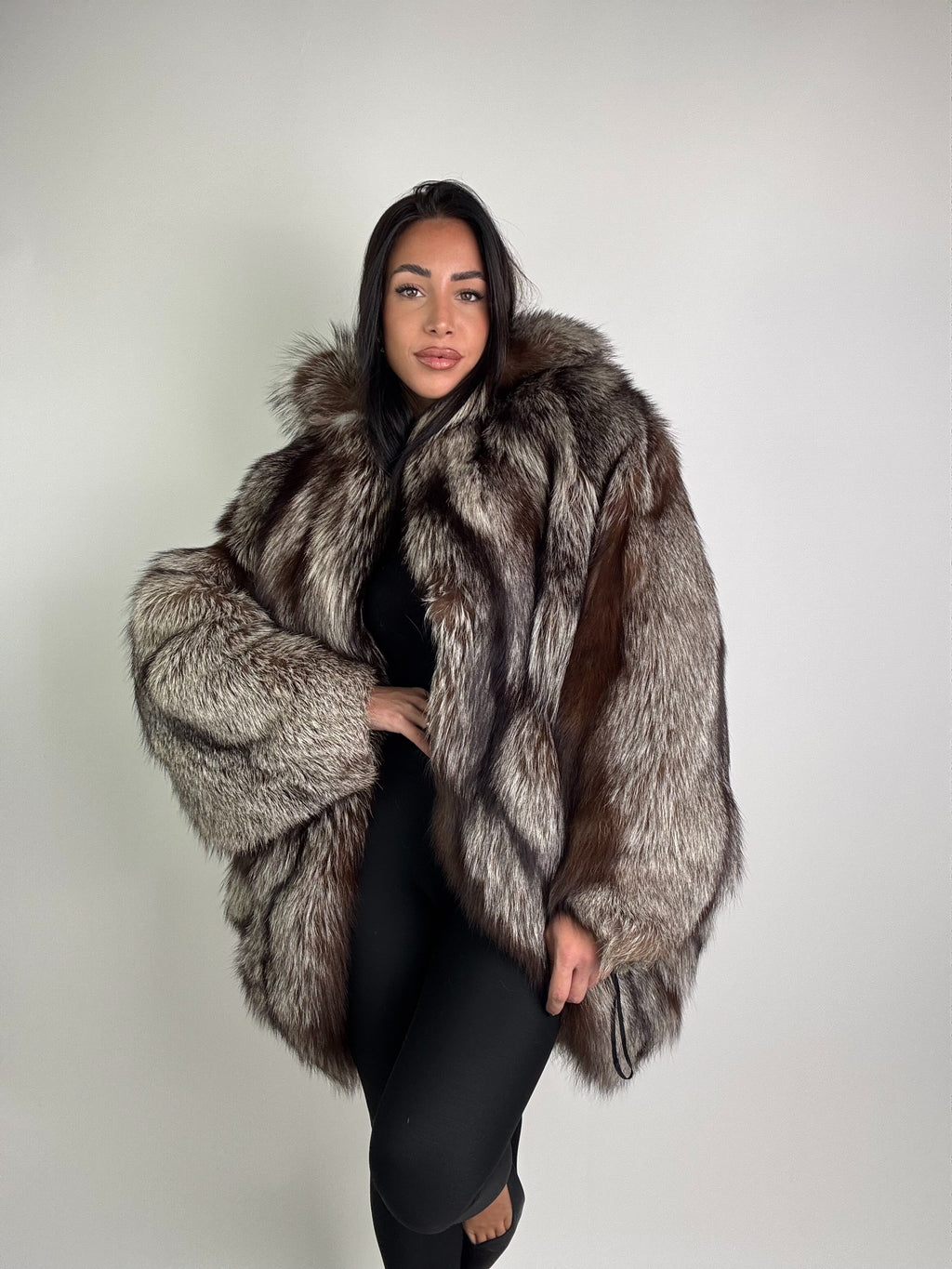 Giacca in volpe argentata N971
