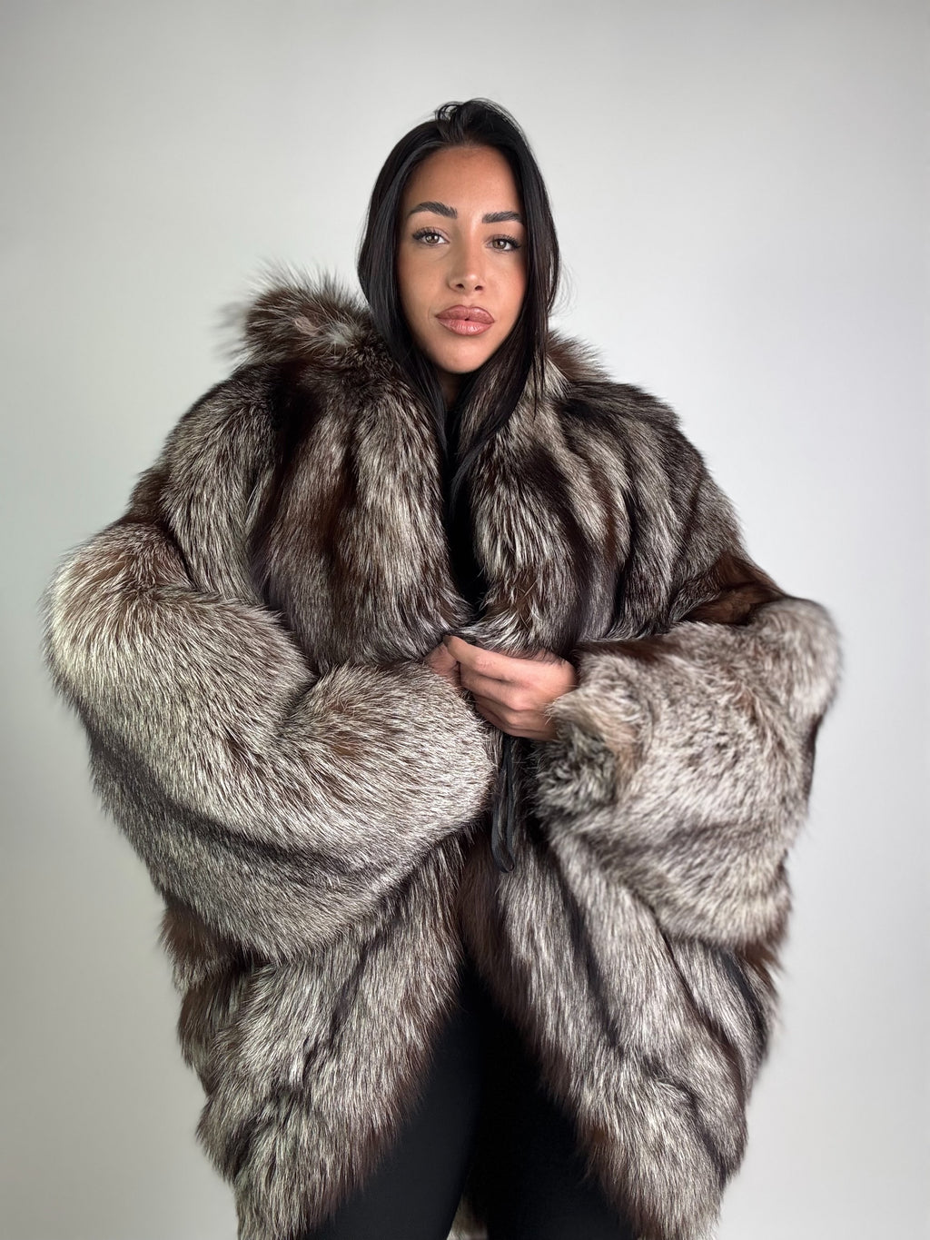 Giacca in volpe argentata N971