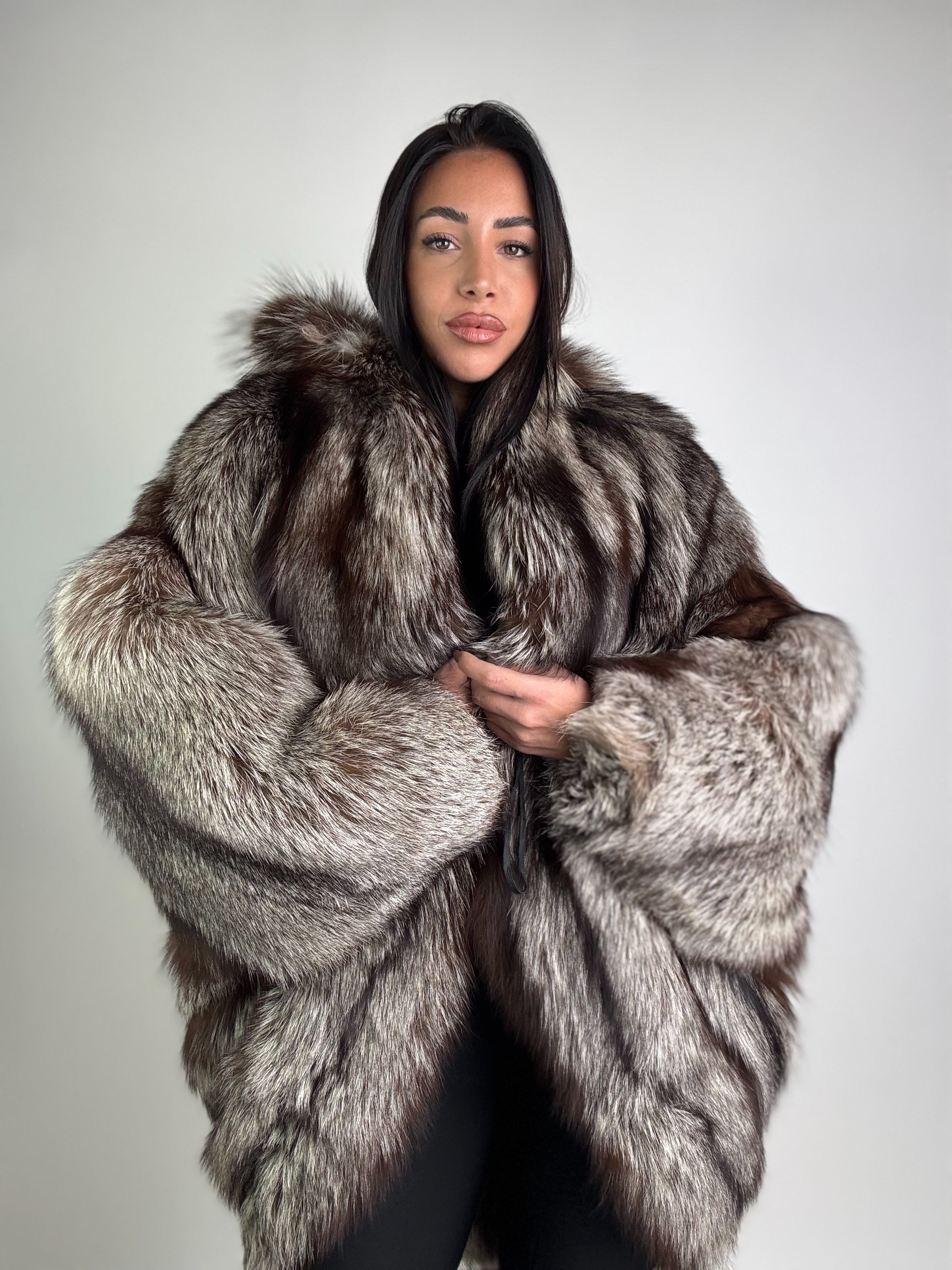 Giacca in volpe argentata N971