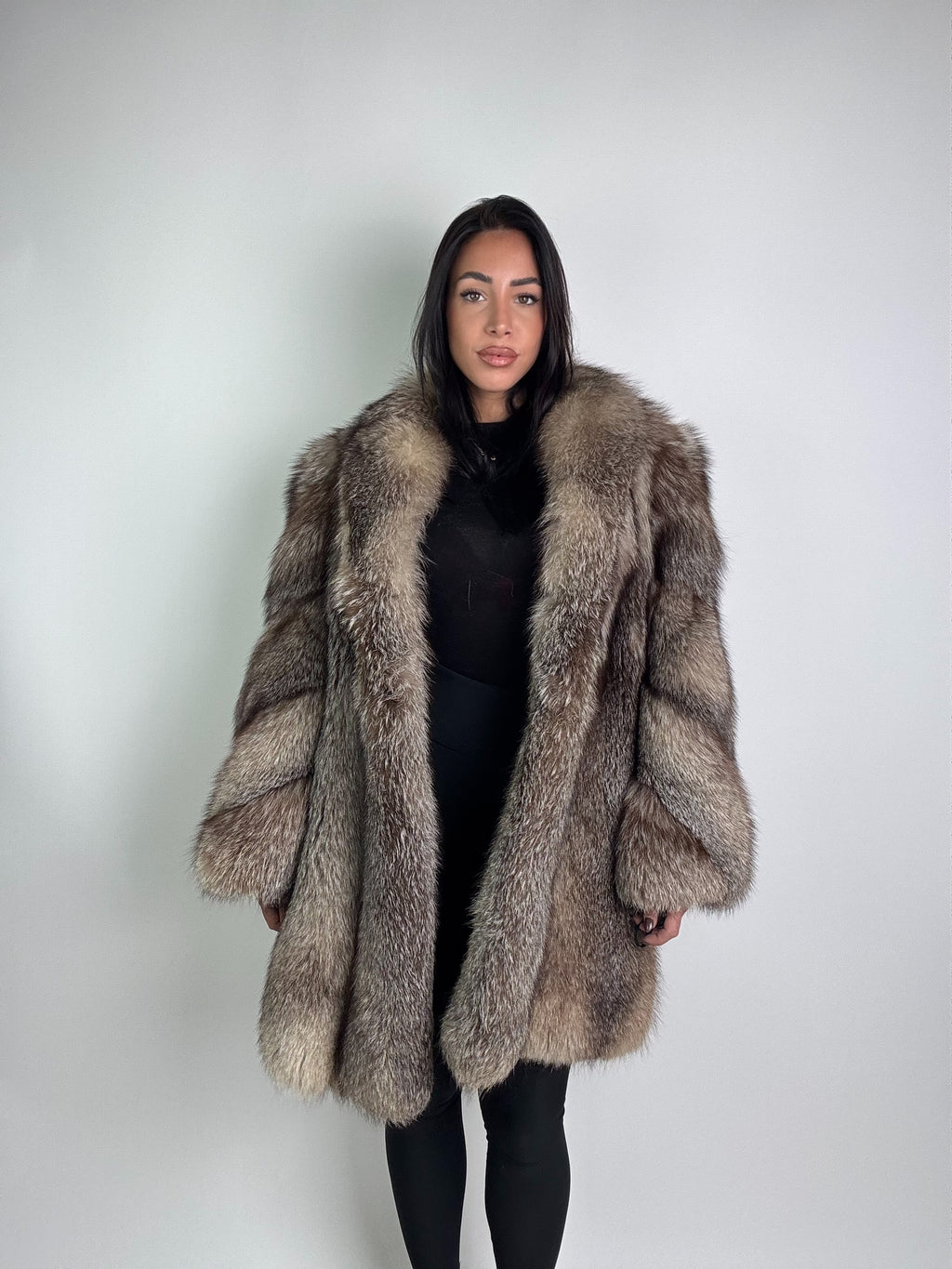 Giacca in volpe blue frost N972