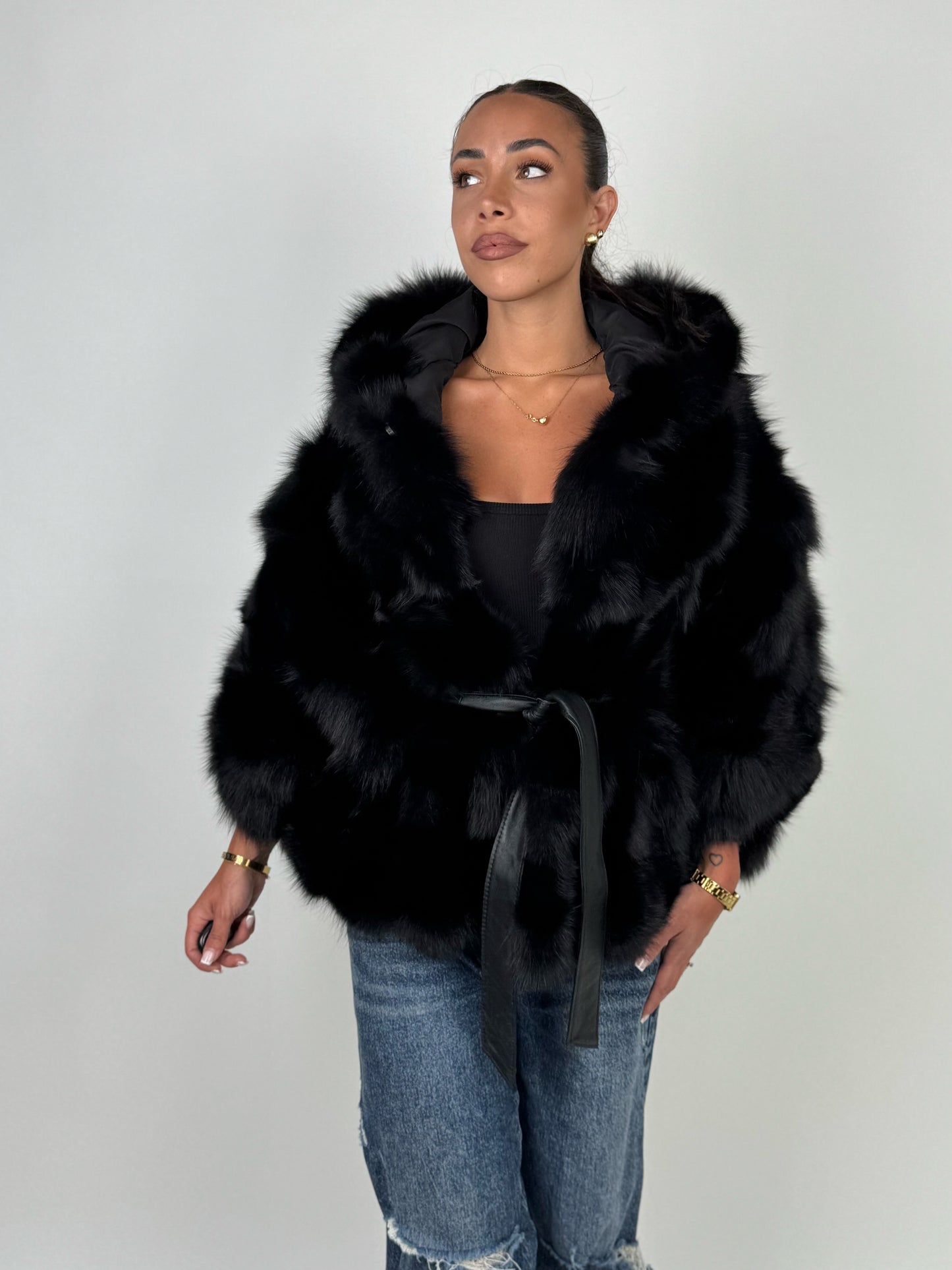 Mantella in volpe total black N700