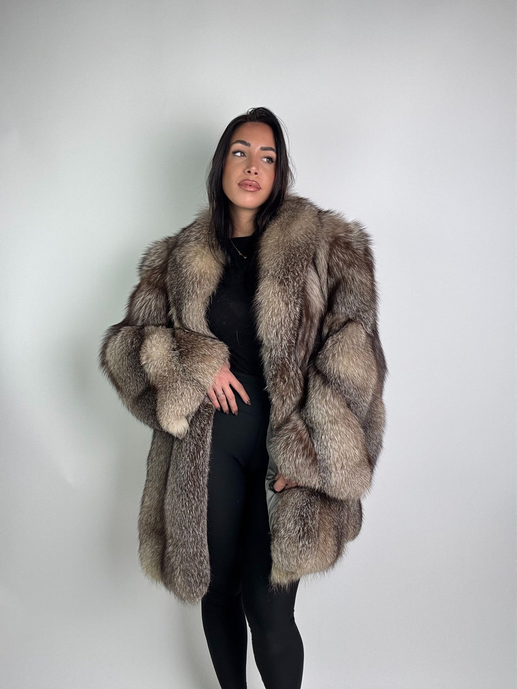 Giacca in volpe blue frost N972