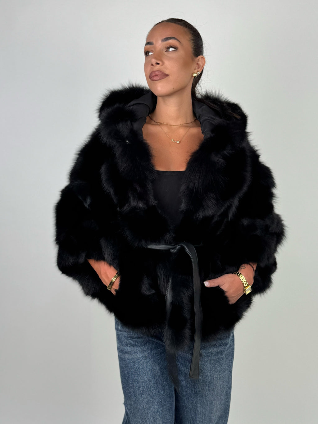 Mantella in volpe total black N700