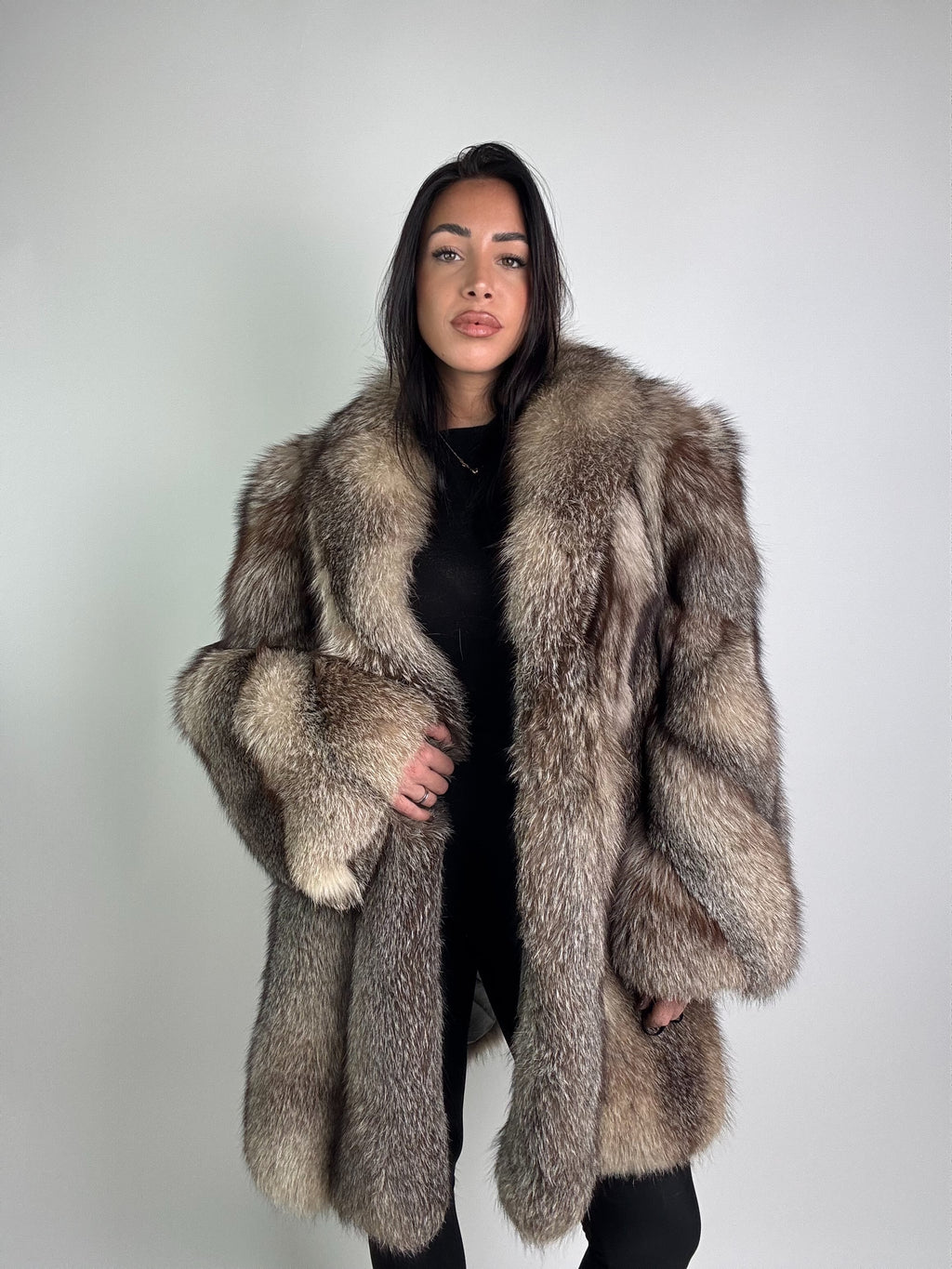 Giacca in volpe blue frost N972