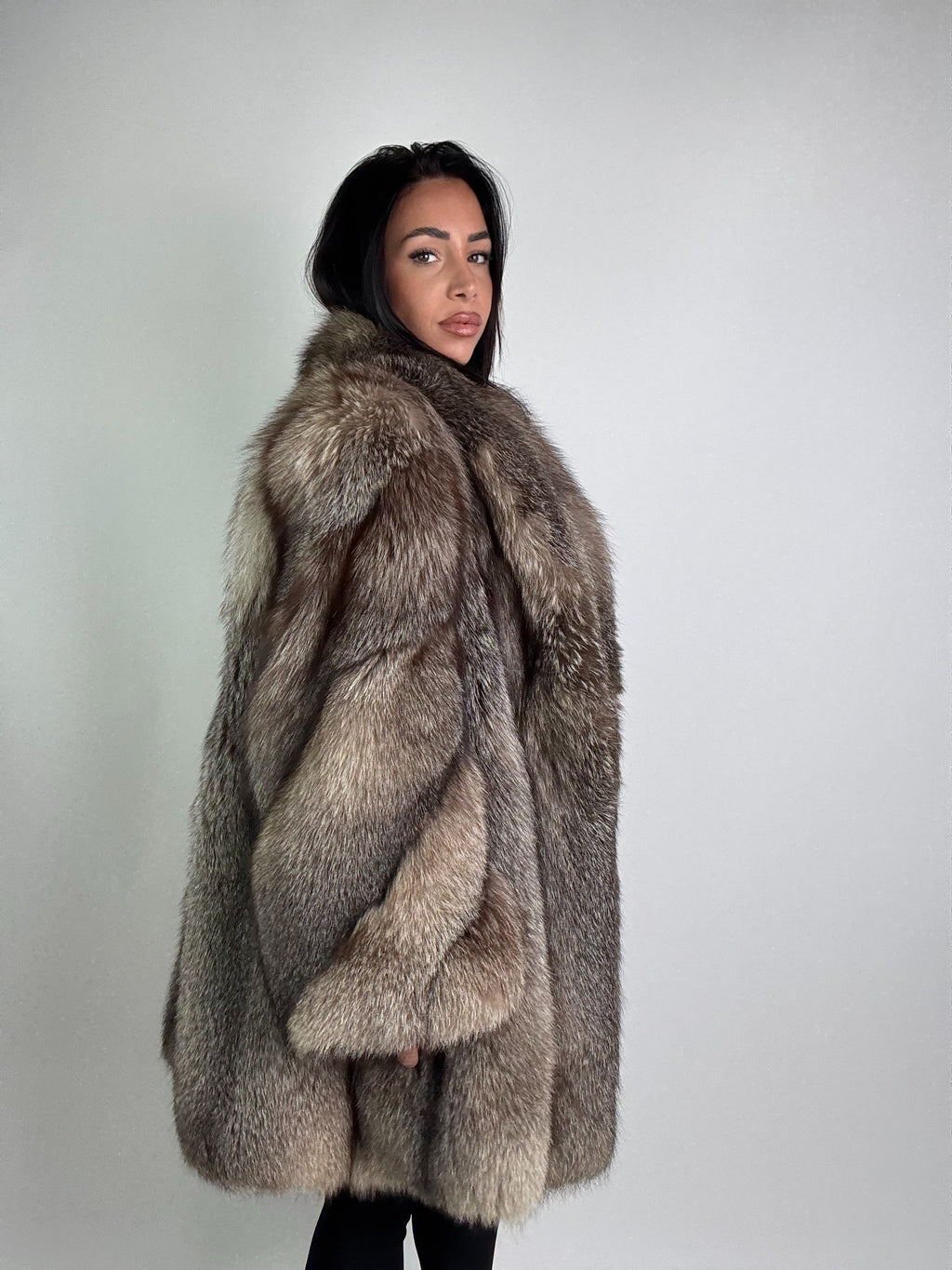 Giacca in volpe blue frost N972