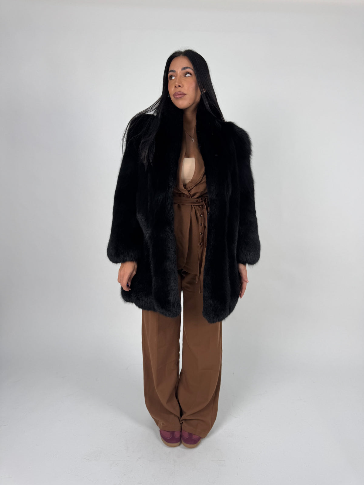 Giacca in volpe black N803