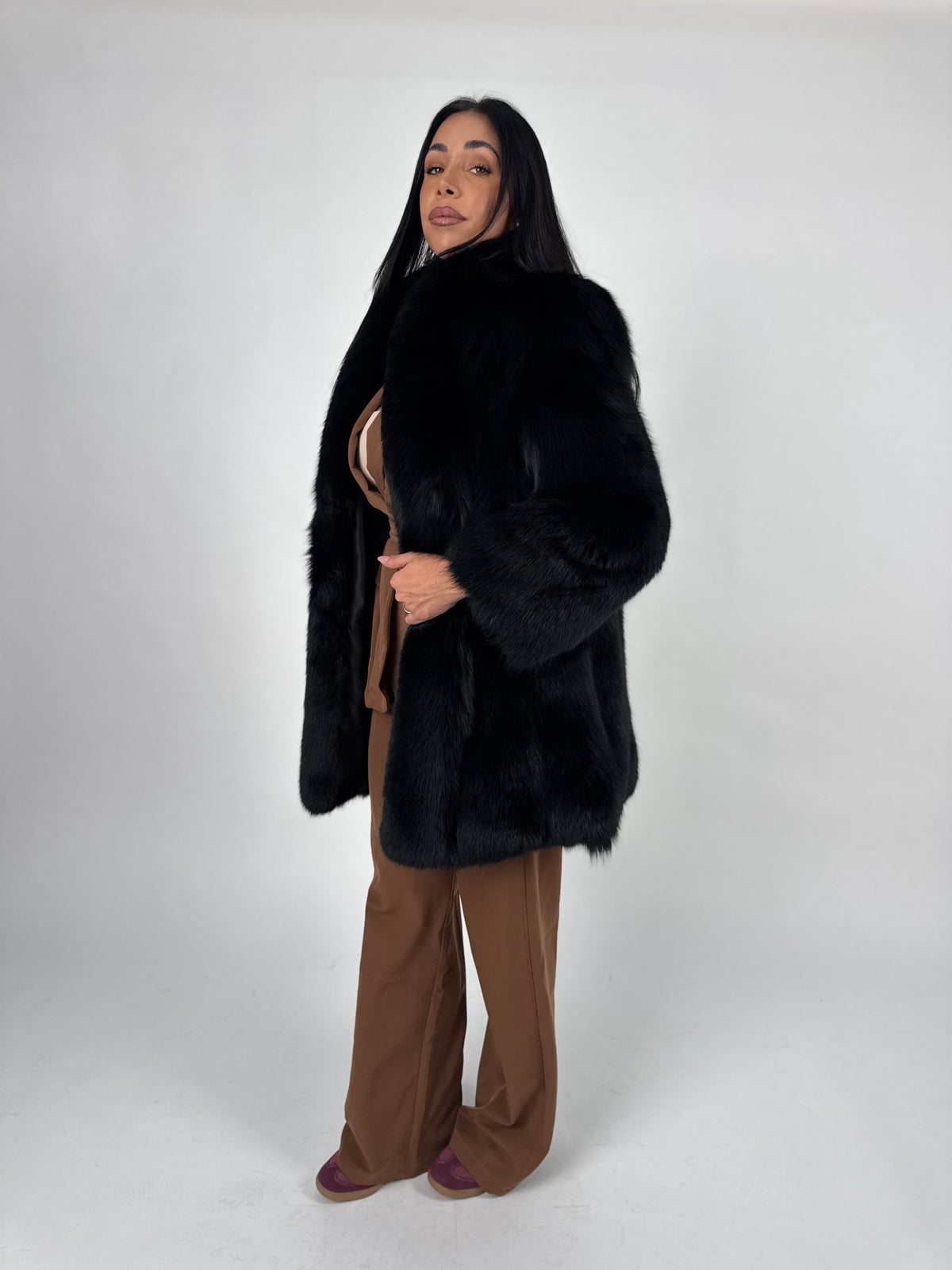 Giacca in volpe black N803