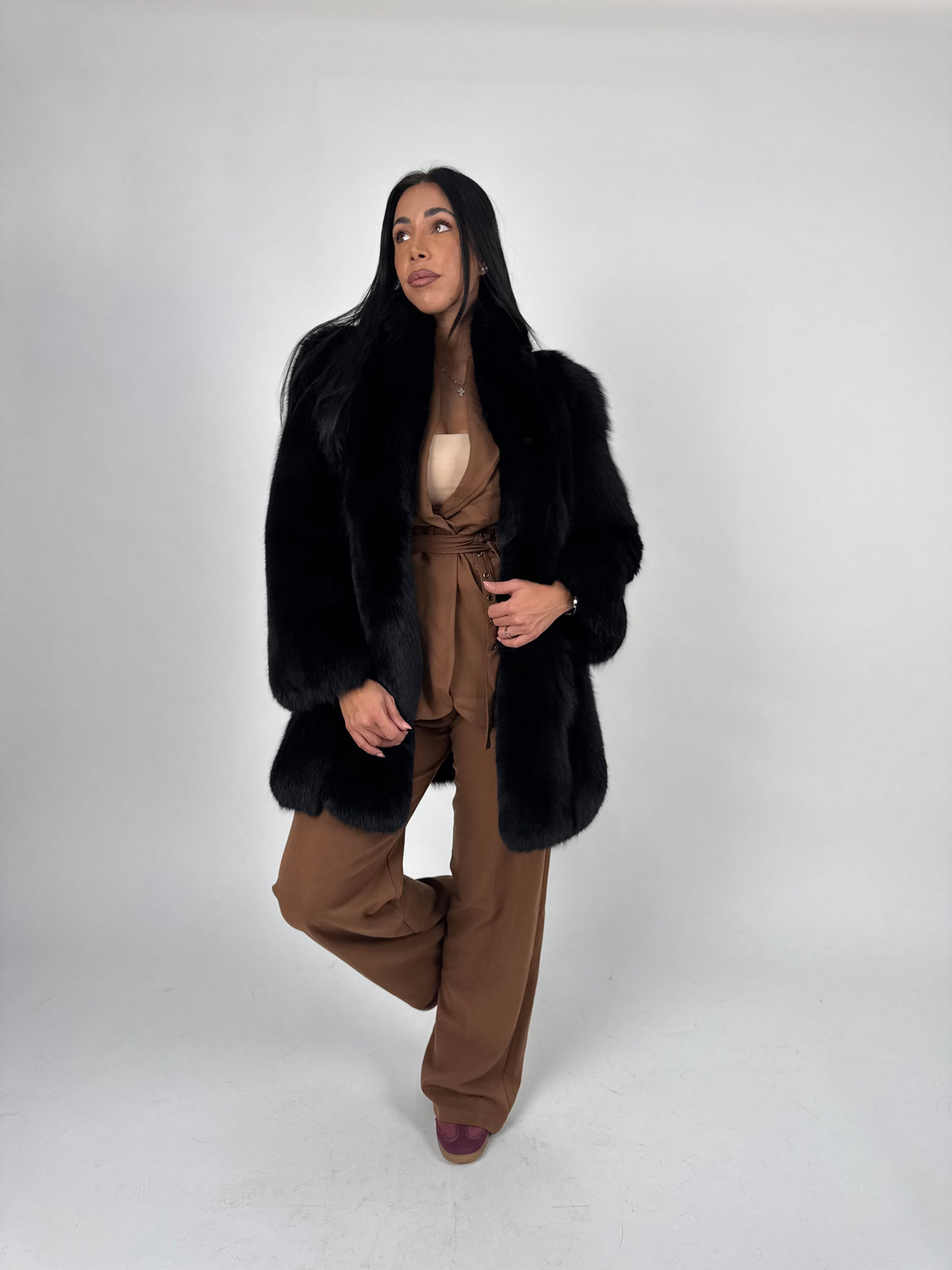 Giacca in volpe black N803