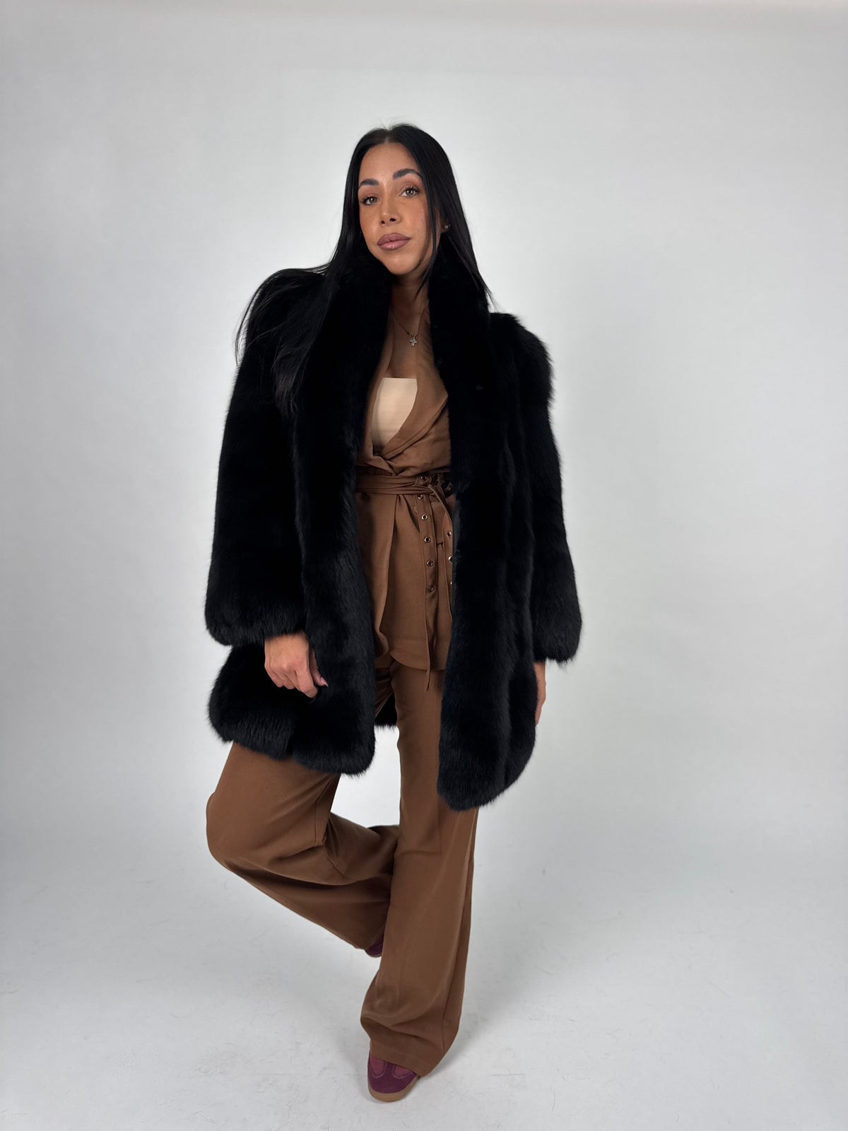 Giacca in volpe black N803